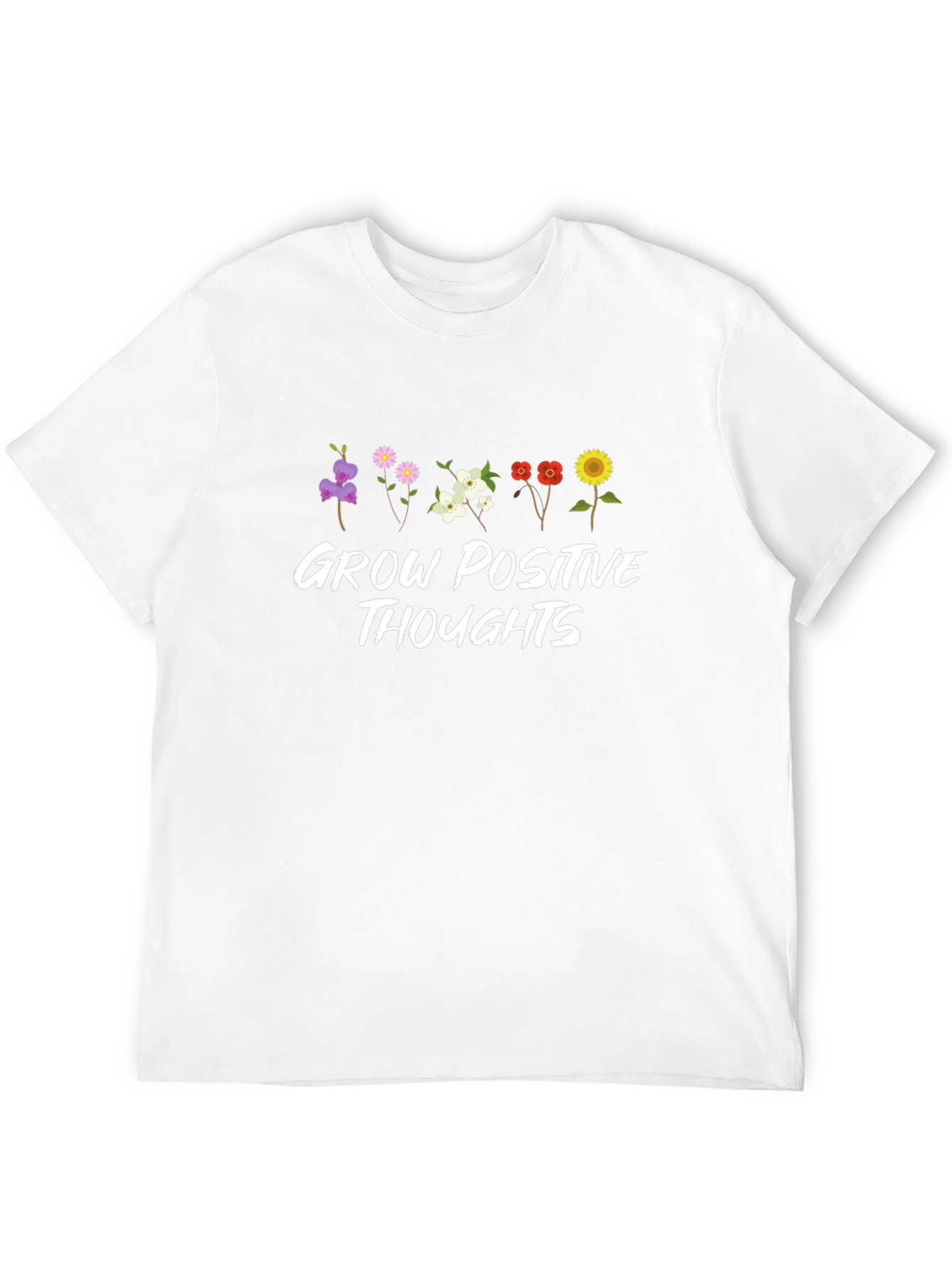 Black Grow Positive Thoughts Floral T-Shirt view 12