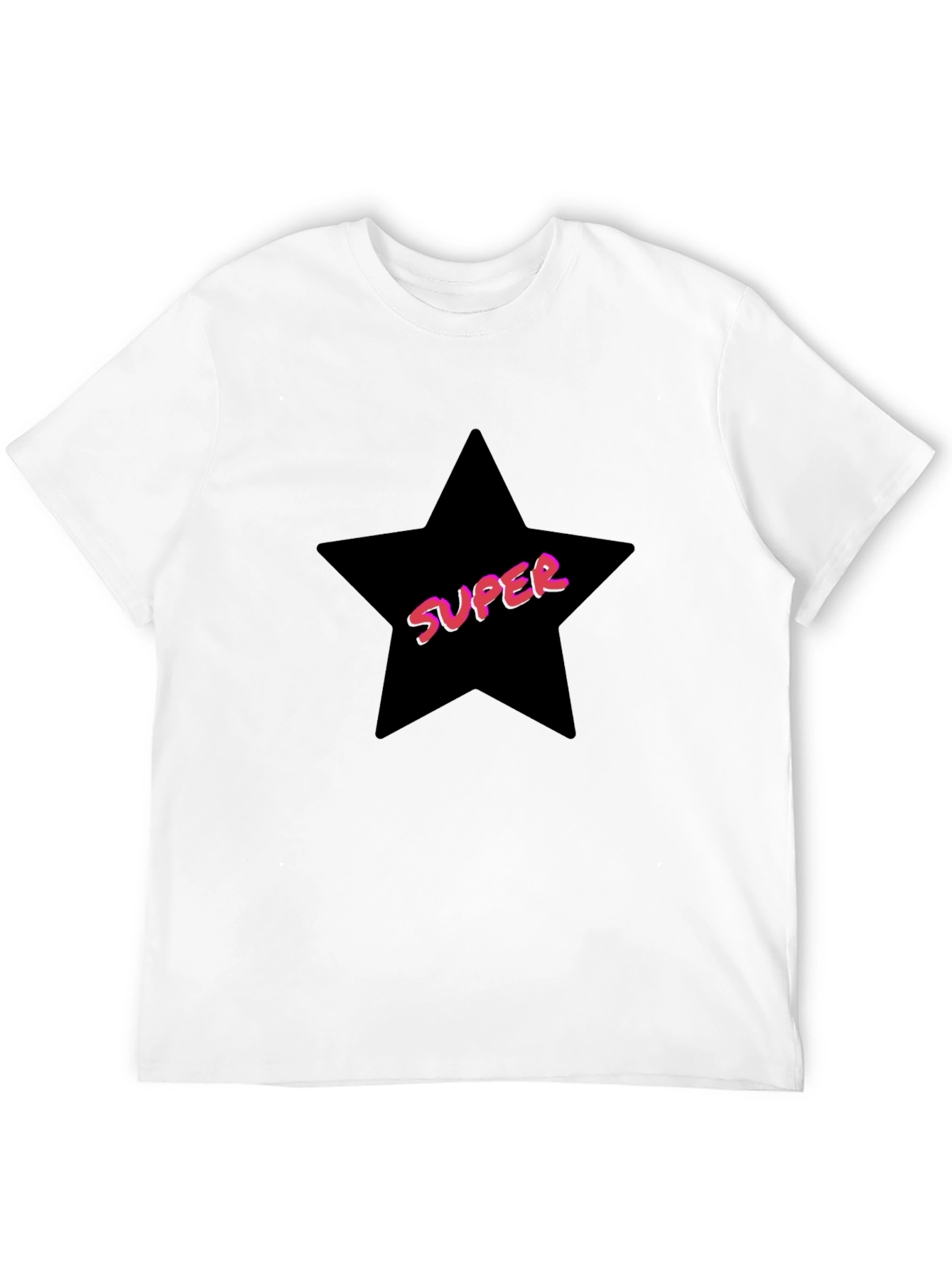 Black Super Star Graphic Tee - Trendy Casual T-Shirt view 12