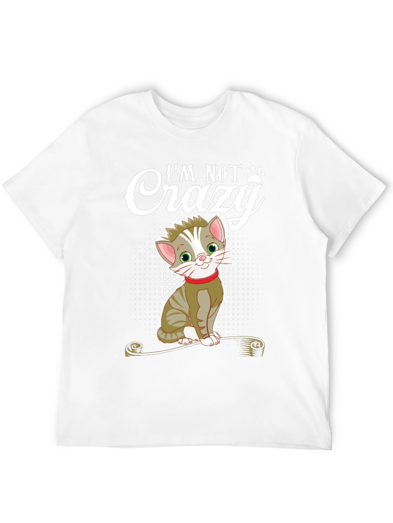 Black I'm Not Crazy Cat T-Shirt - Fun Novelty Tee view 12