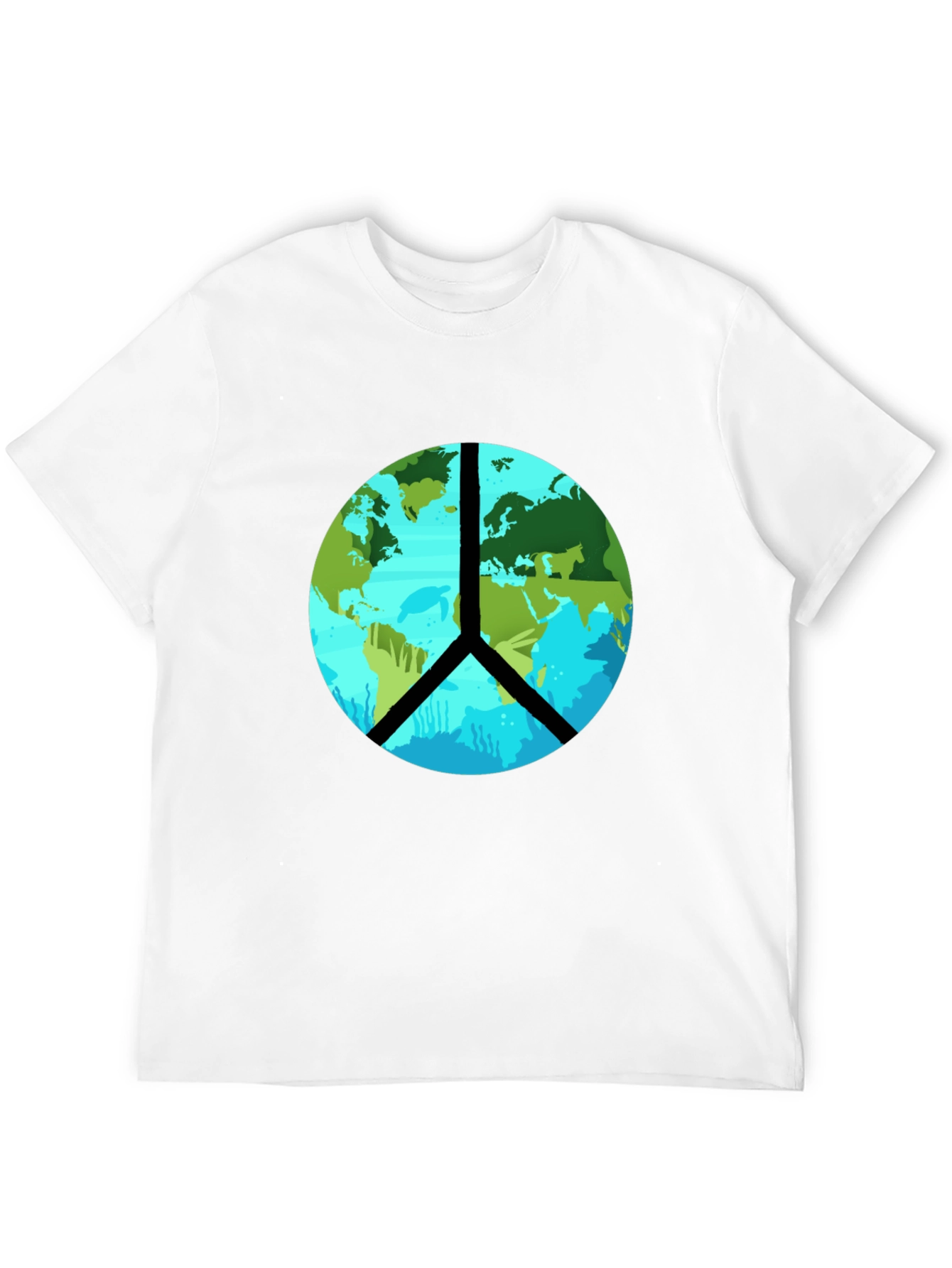 Black Earth Peace Sign Graphic Tee - Black T-Shirt view 12
