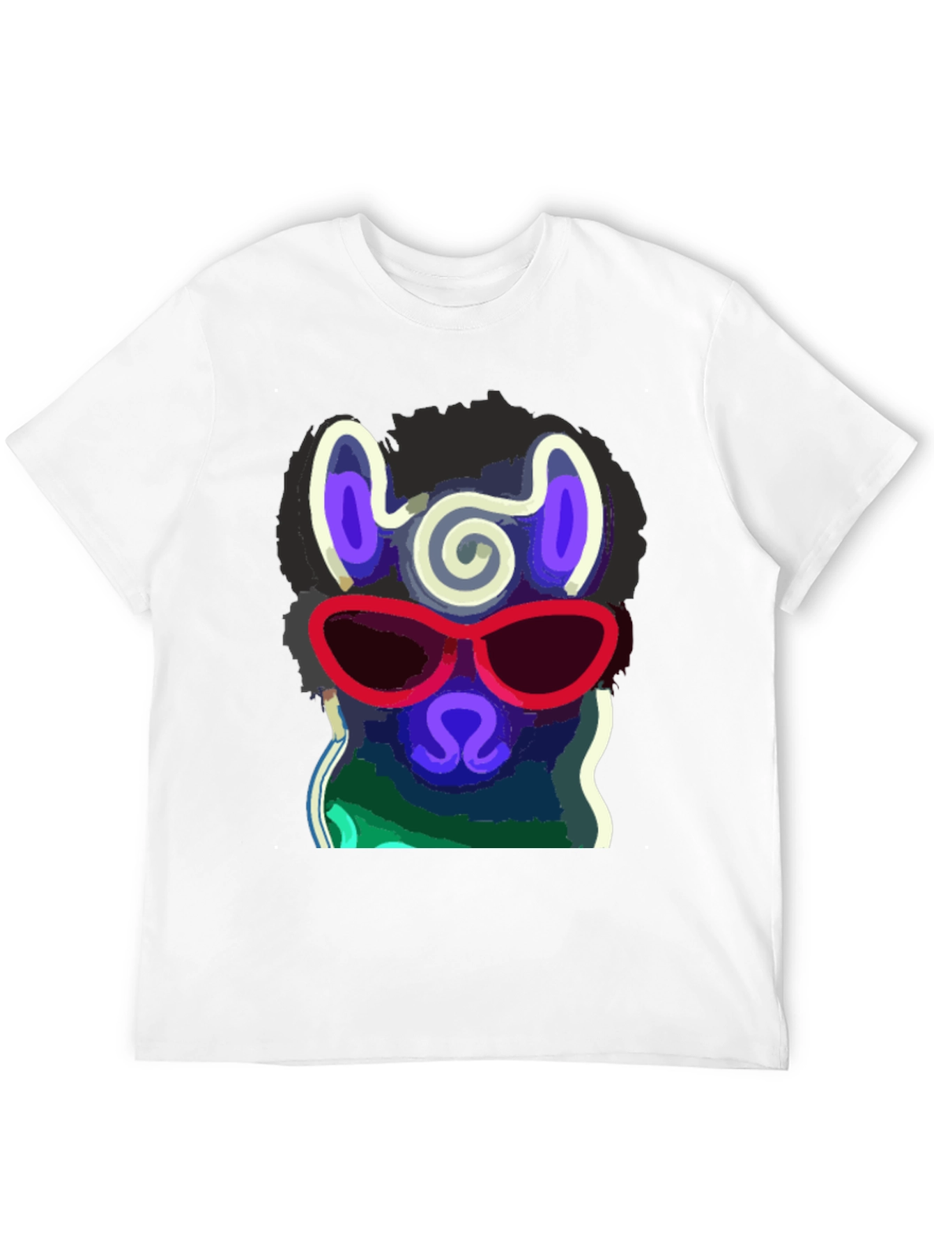 Black Cool Llama T-Shirt - Stylish Neon Design view 12
