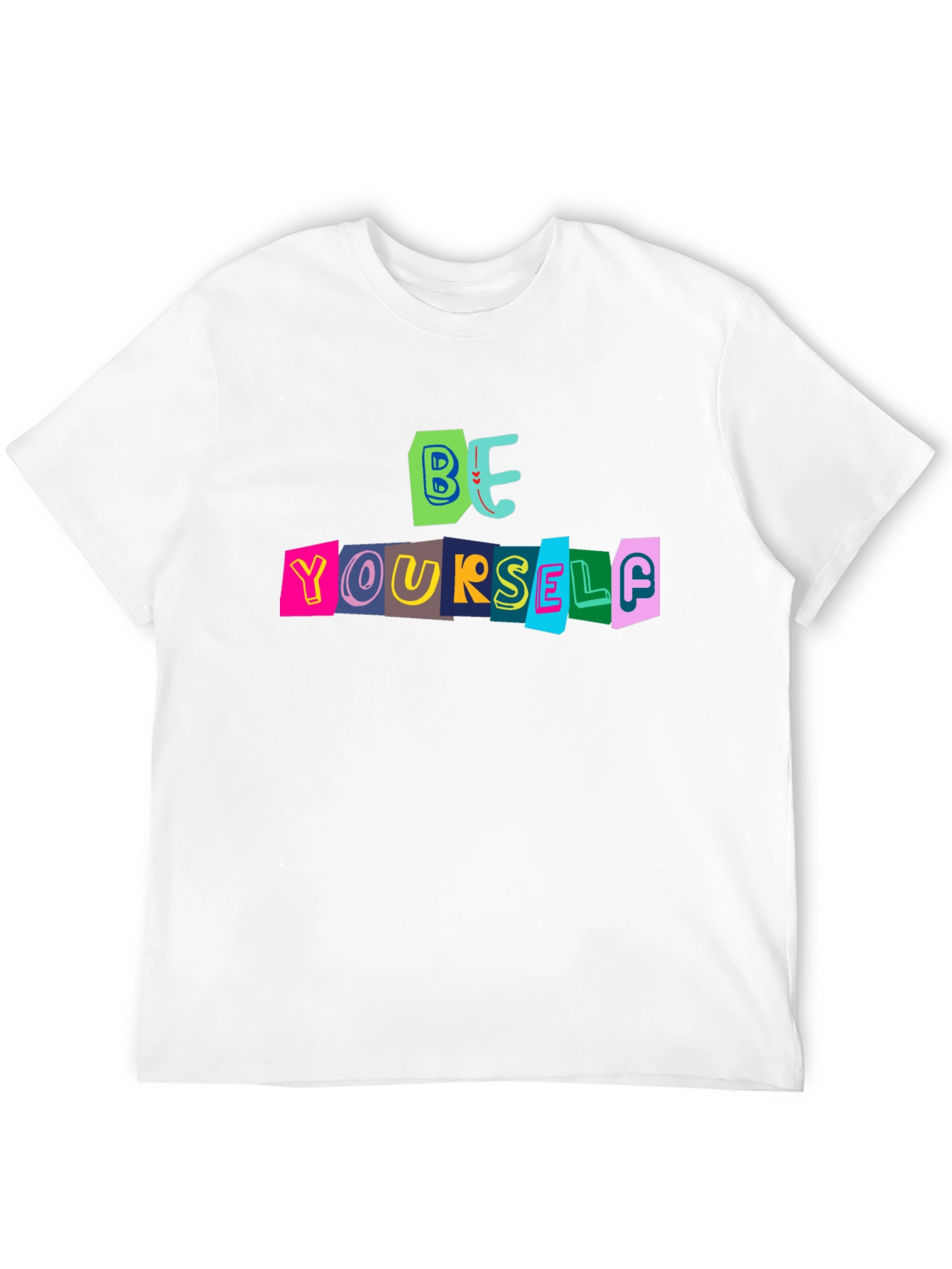 Black Be Yourself Graphic Tee - Bold Statement T-Shirt view 12
