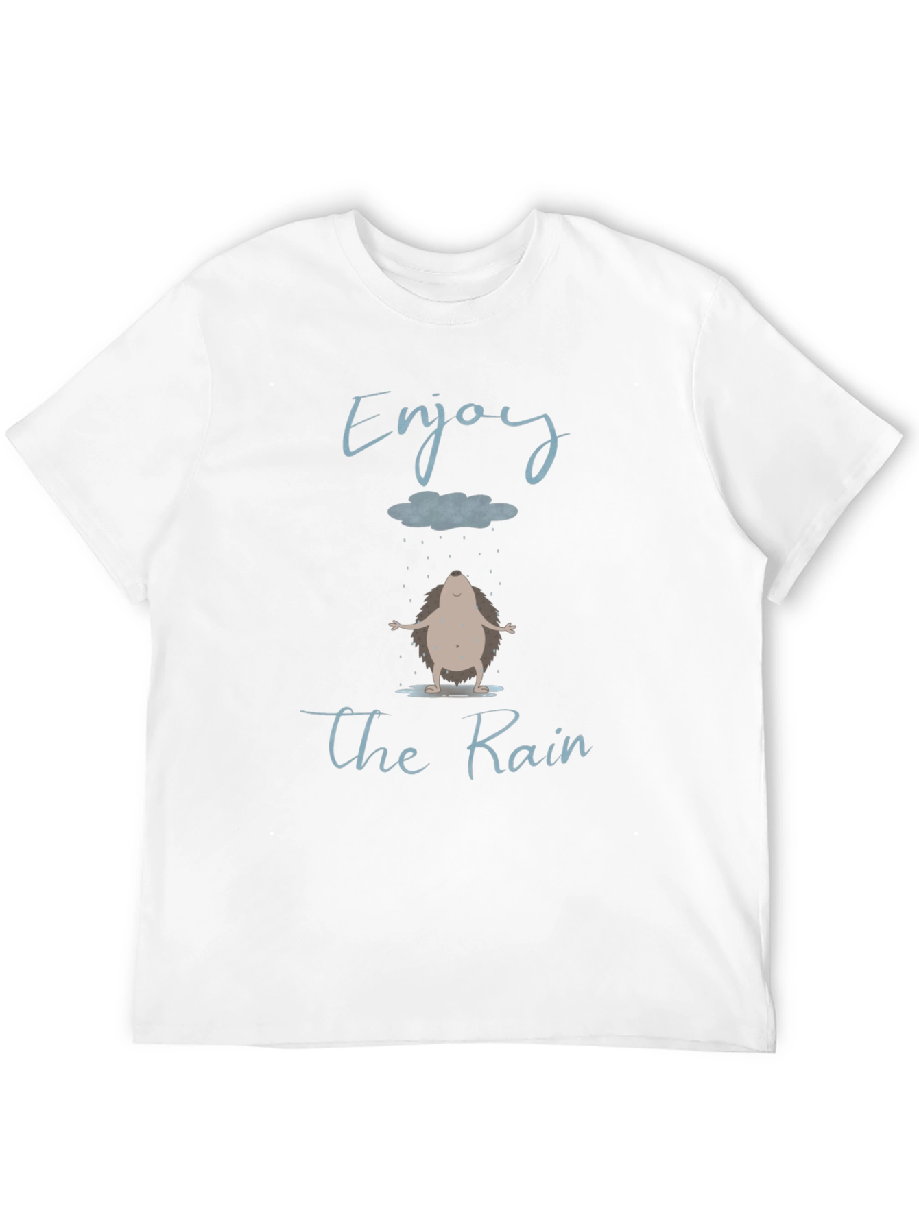 Black Enjoy the Rain T-Shirt - Hedgehog Design view 12
