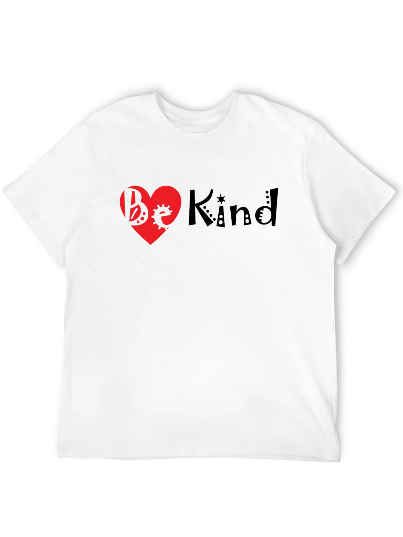 Black Be Kind Heart T-Shirt - Black Unisex view 12