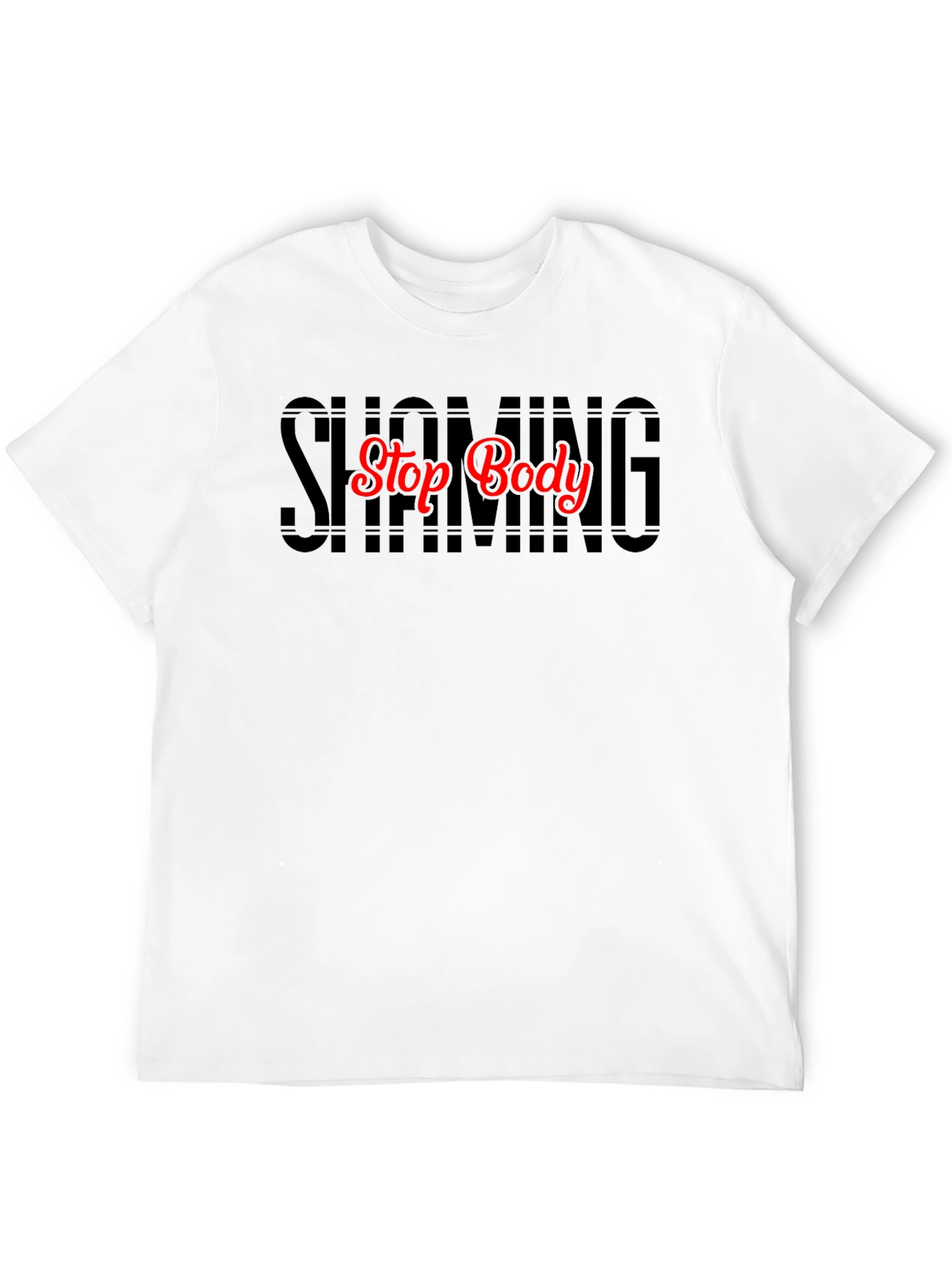 Black Stop Body Shaming Graphic Tee - Black view 12