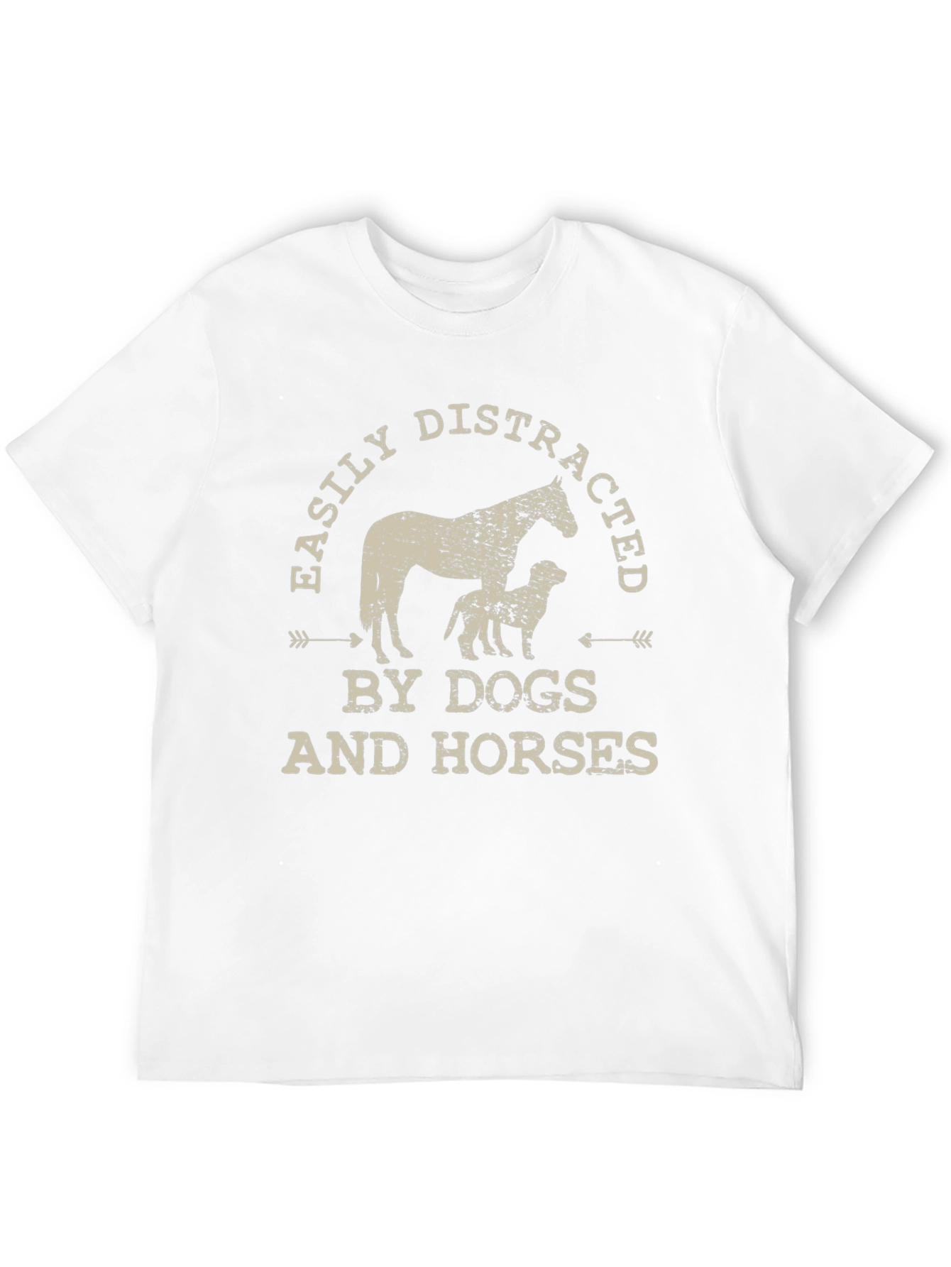 Black Easily Distracted by Dogs and Horses T-Shirt view 12