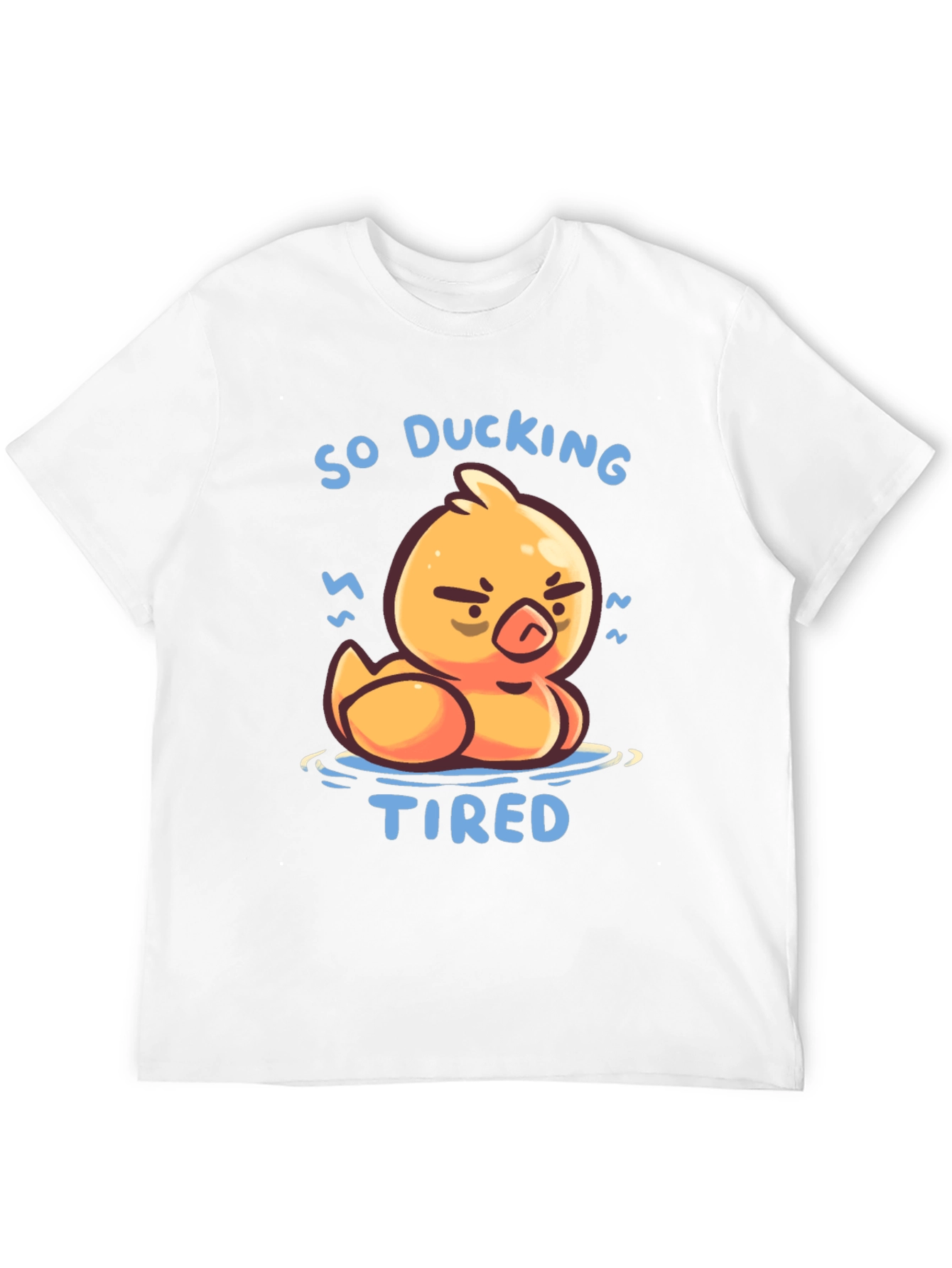 Black So Ducking Tired T-Shirt - Funny Cartoon Duck Tee view 12