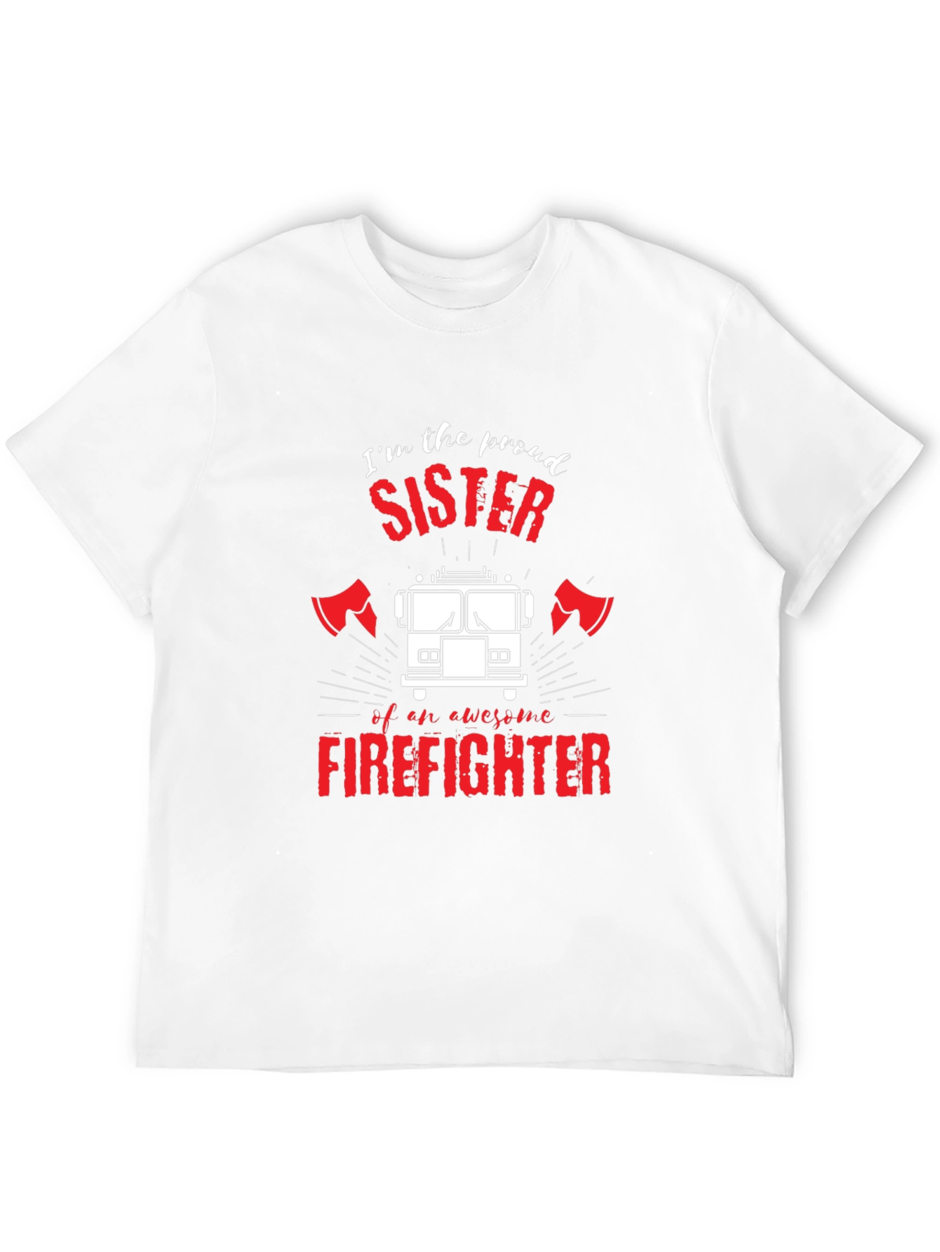 Black Proud Firefighter Sister Black T-Shirt view 12