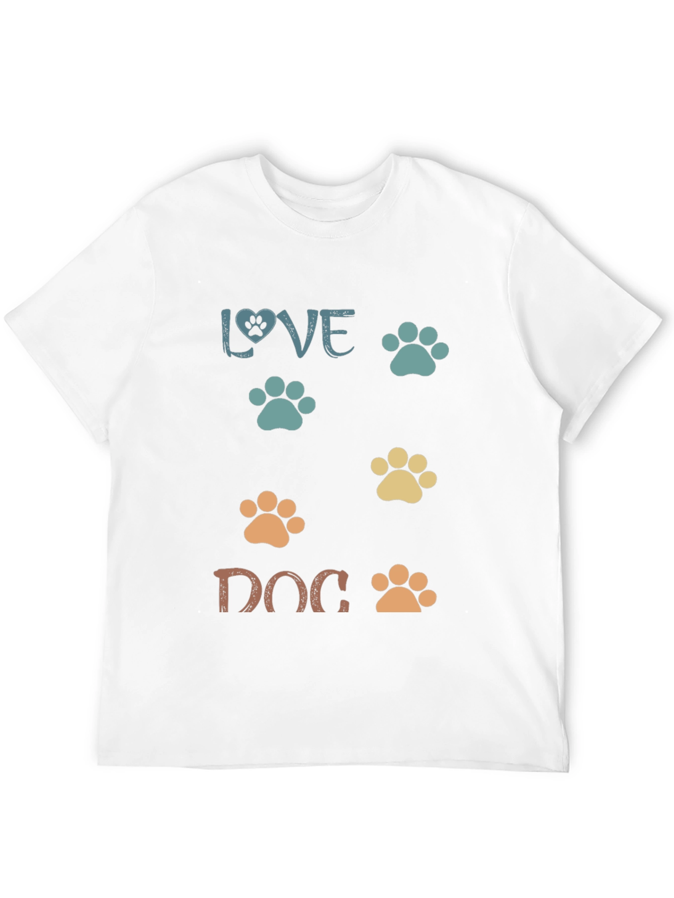 Black Love Dog Paw Print T-Shirt view 12