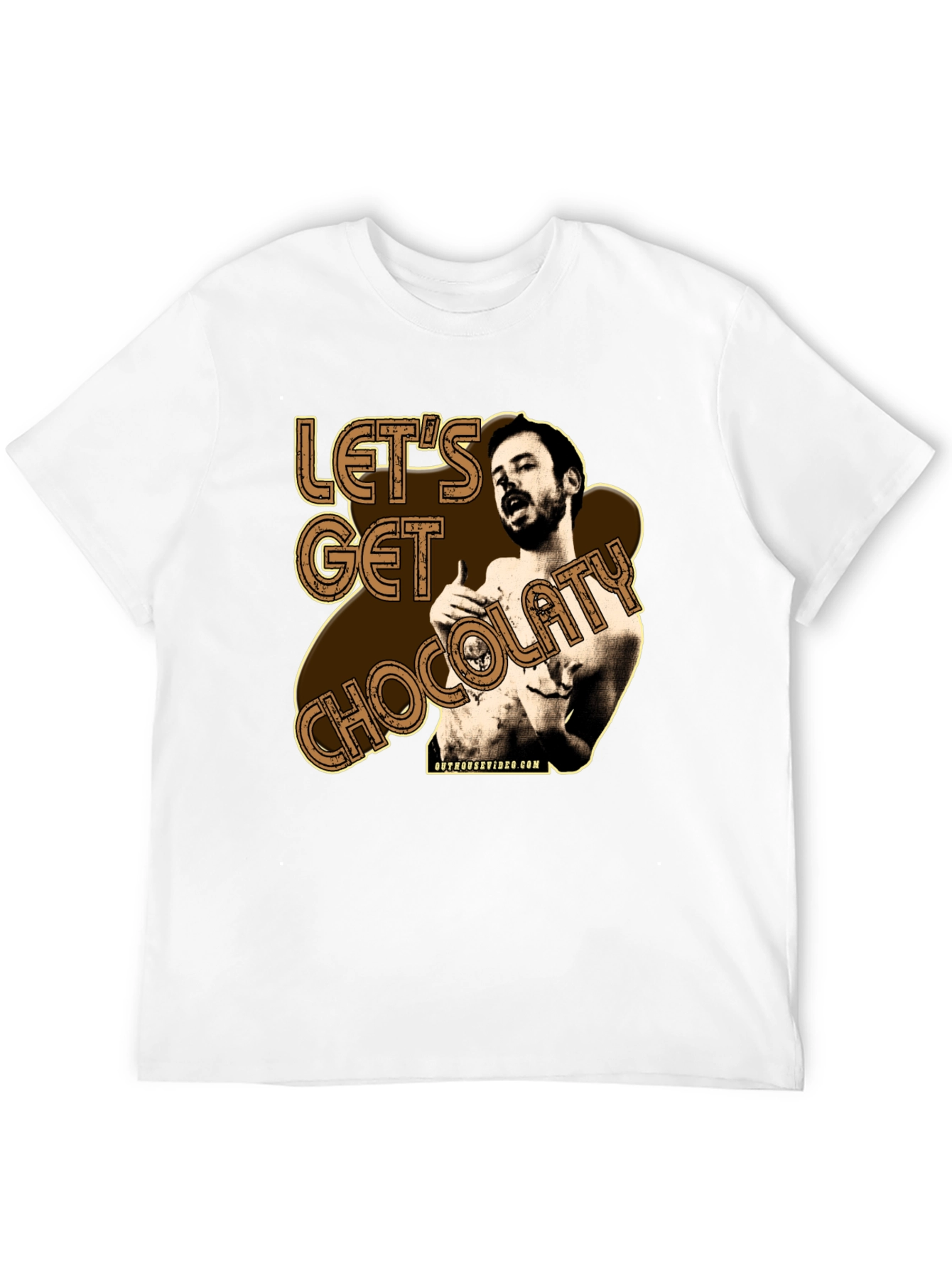 Black Let's Get Chocolaty Funny Graphic Tee view 12