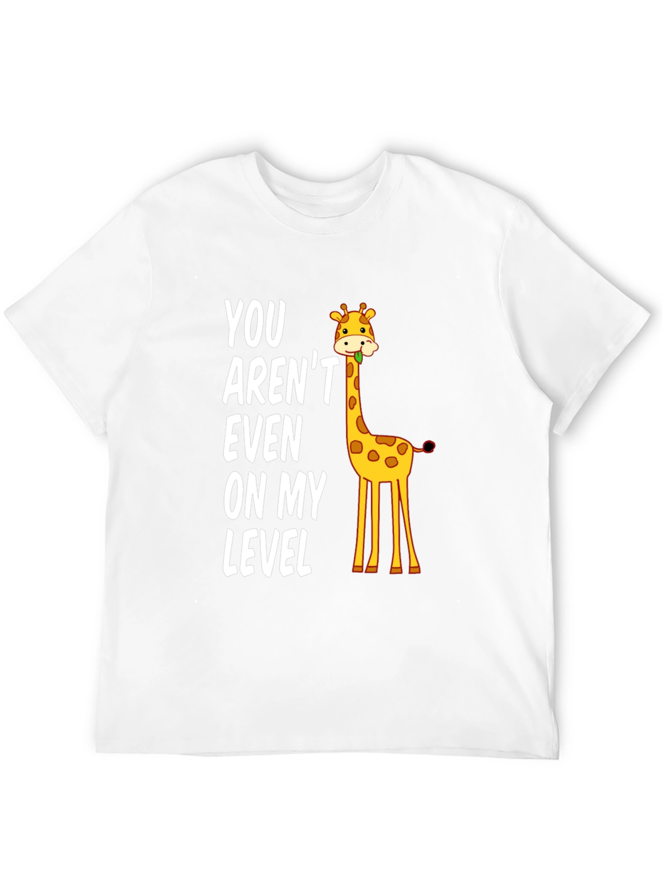 Black Funny Giraffe Level T-Shirt view 12