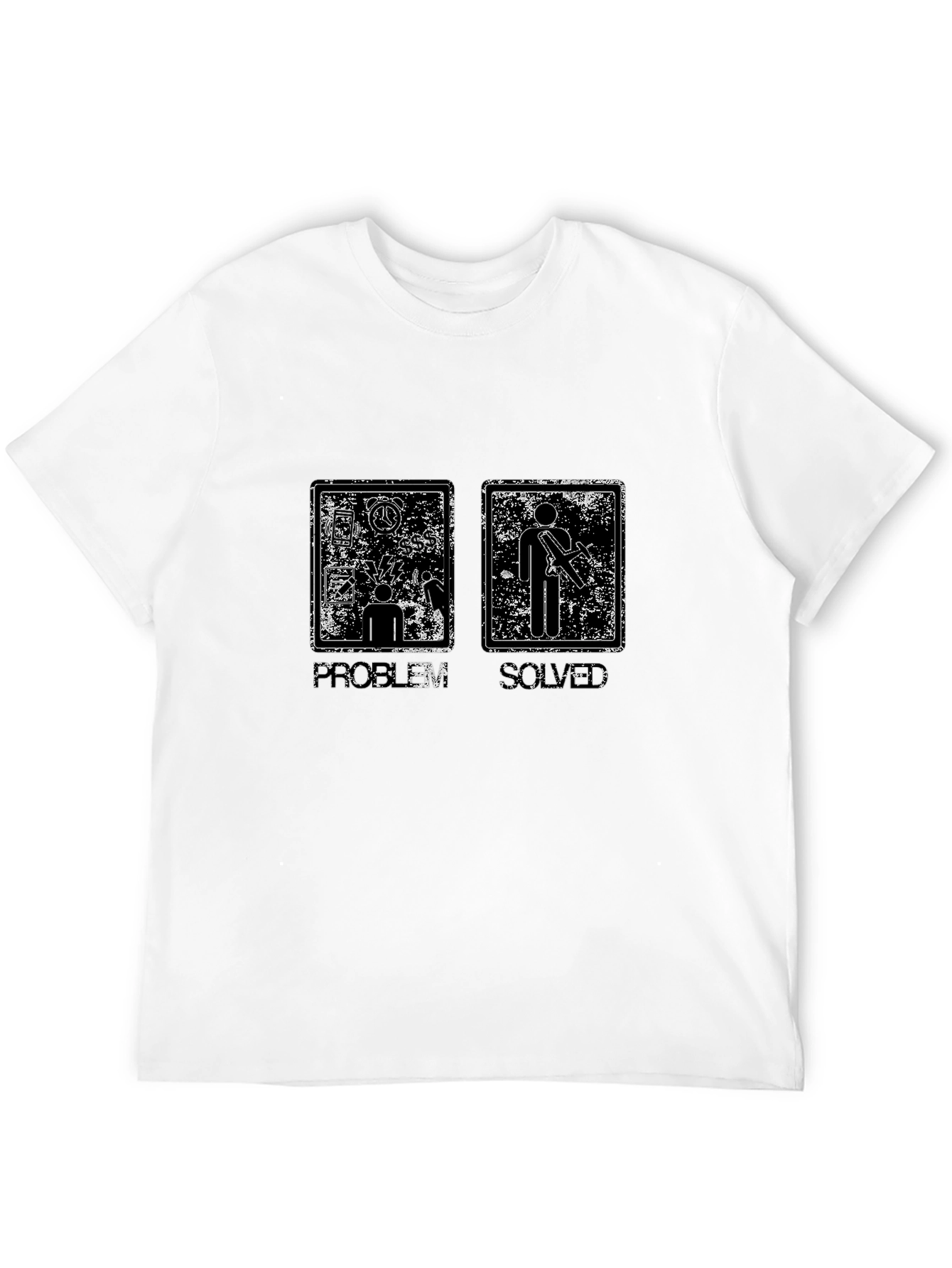 Black Problem Solved T-Shirt - Graphic Novelty Tee view 12