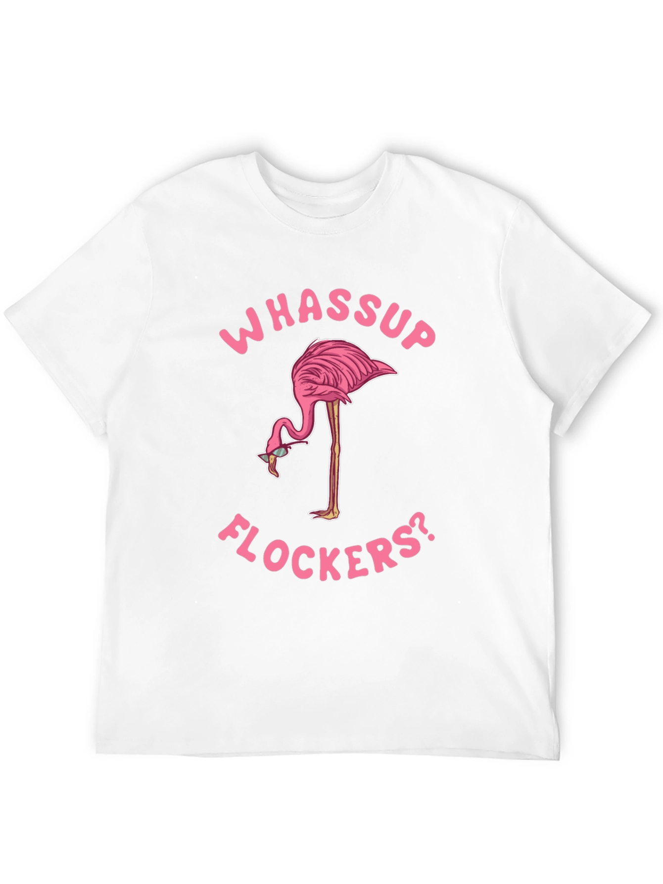 Black Whassup Flockers Flamingo T-Shirt view 12