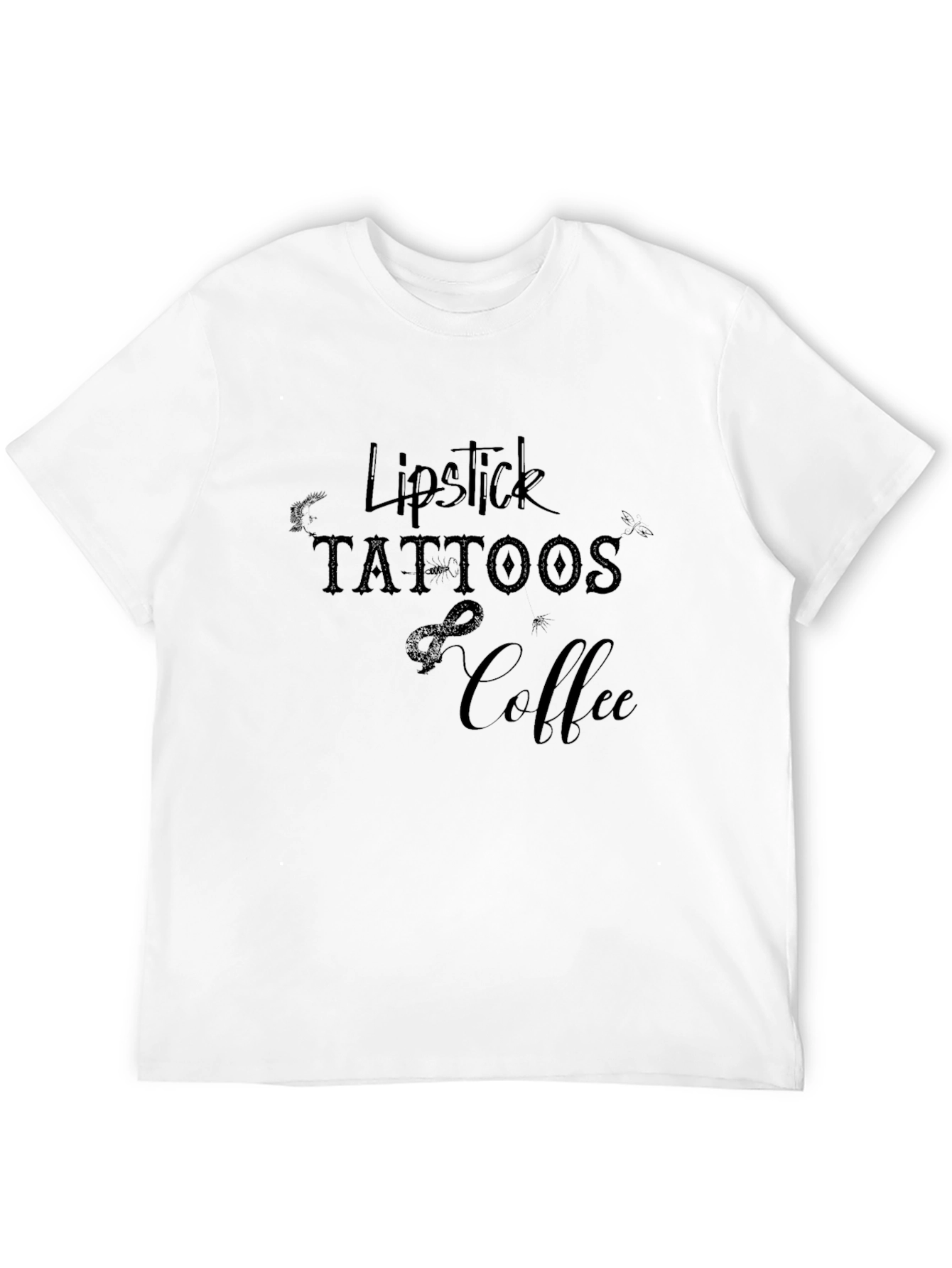 Black Lipstick, Tattoos, & Coffee Graphic T-Shirt view 12