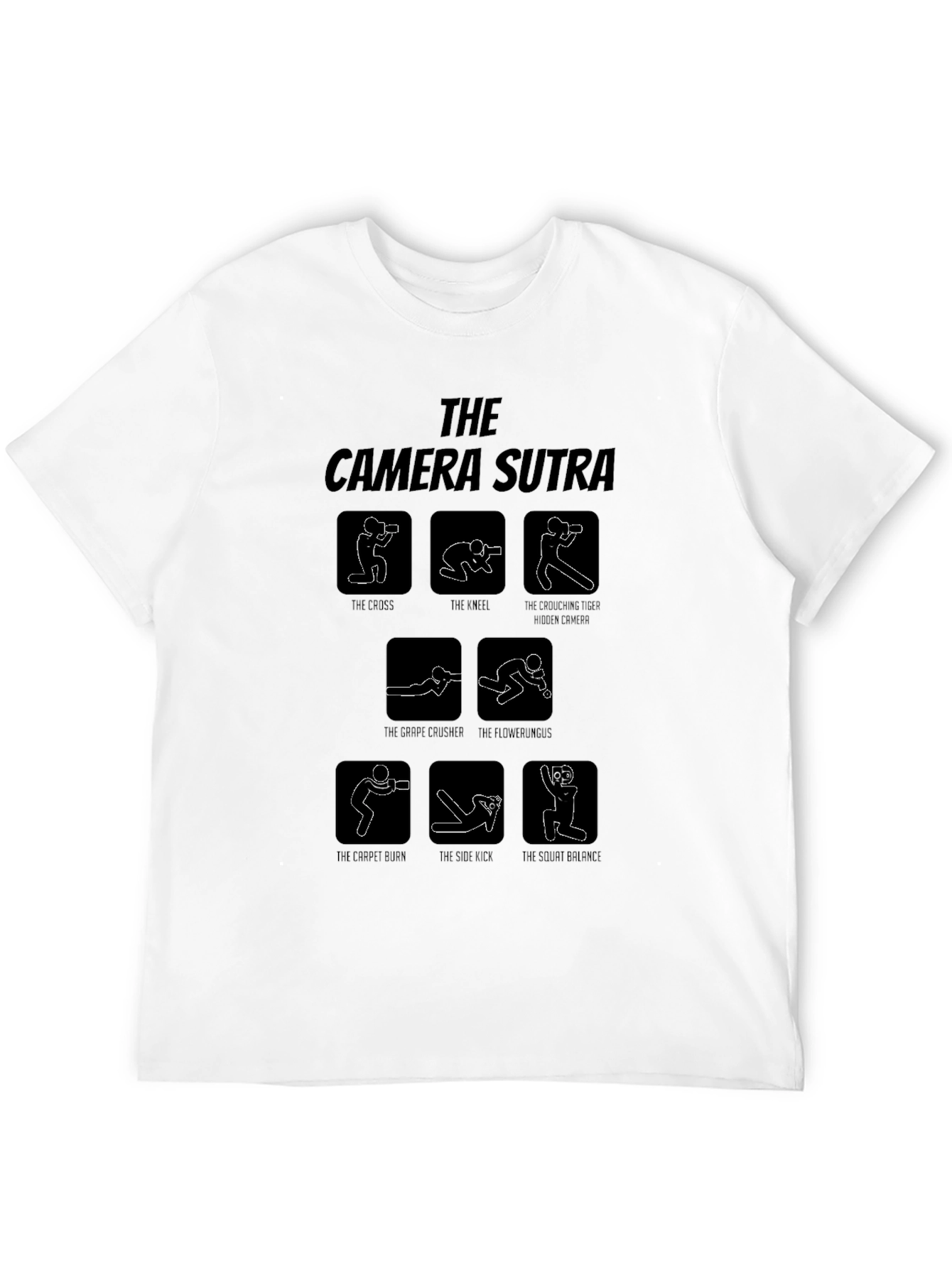 Black Camera Sutra Graphic T-Shirt - Photography Humor Tee view 12