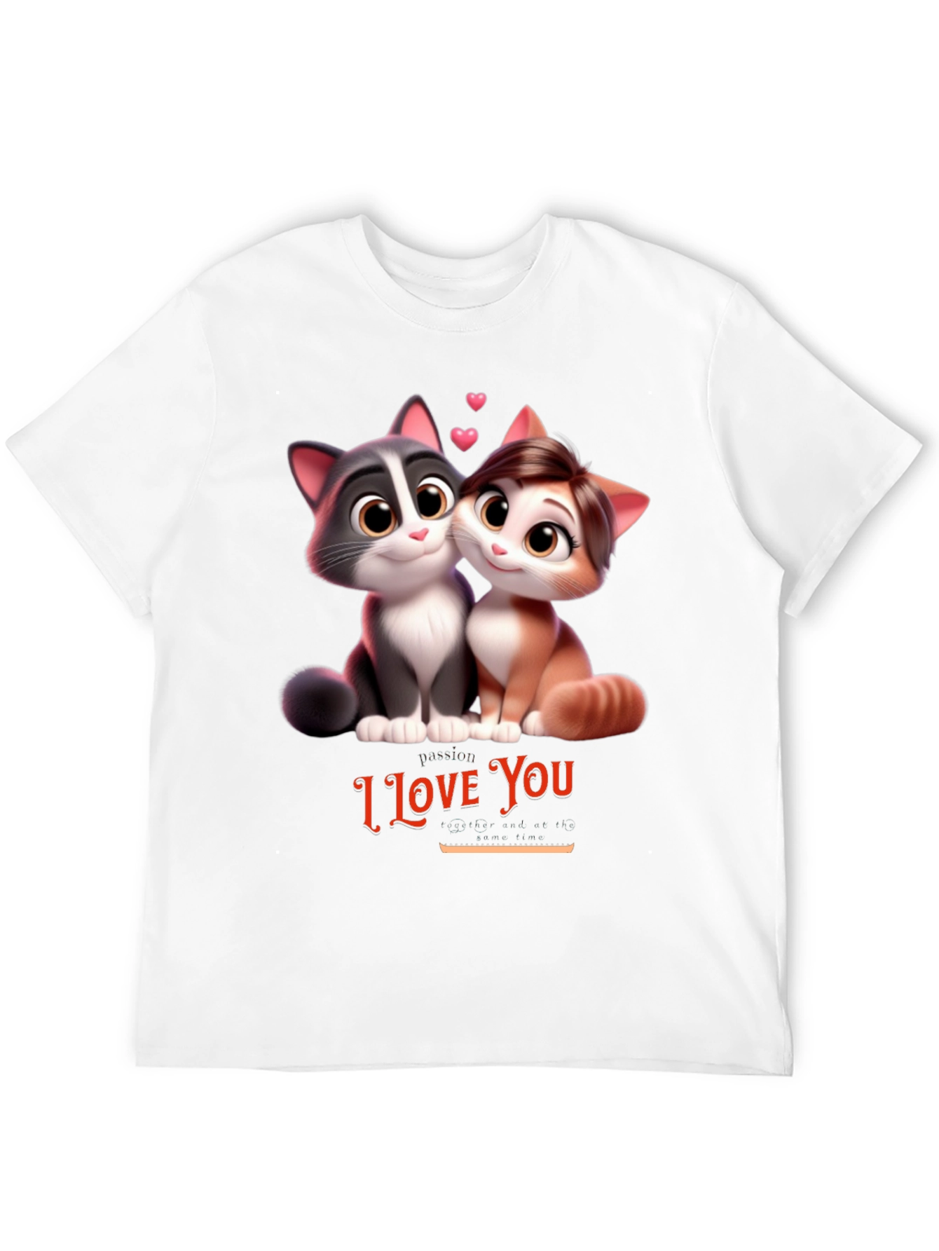 Black I Love You Cats T-Shirt view 12