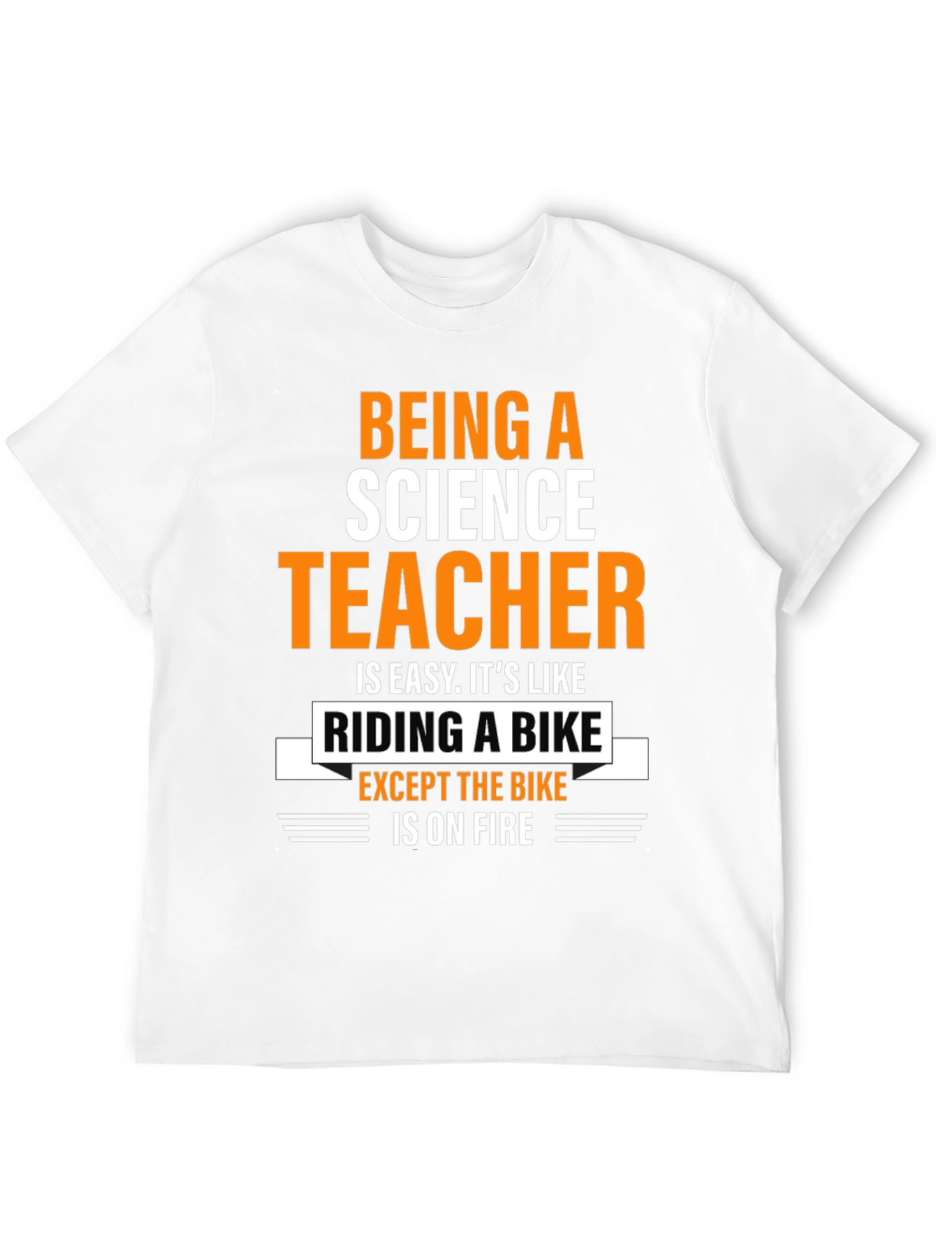 Black Science Teacher T-Shirt: Riding a Bike On Fire view 12