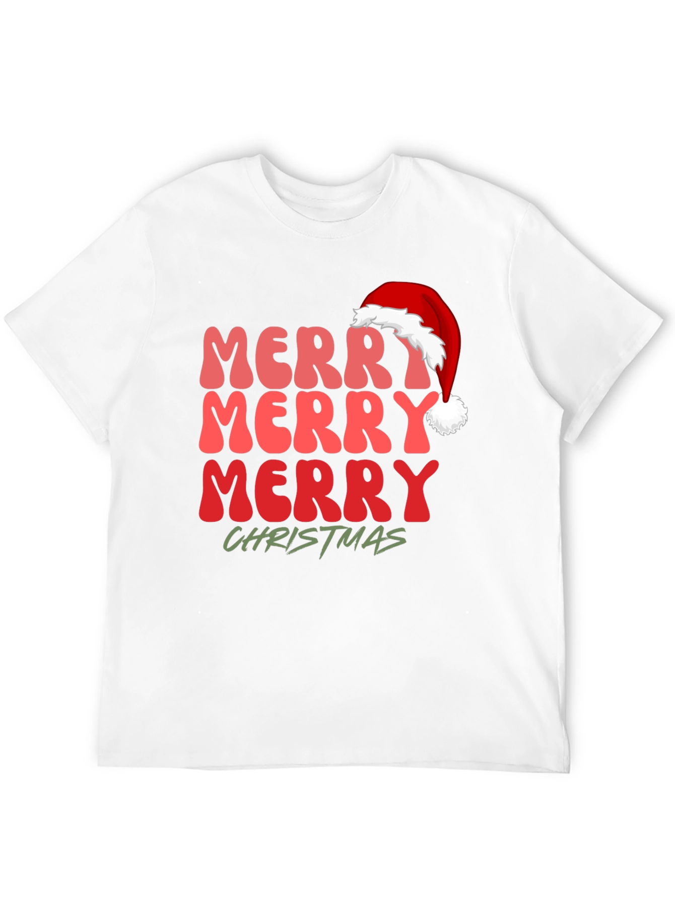 Black Merry Christmas Santa Hat Graphic Tee view 12