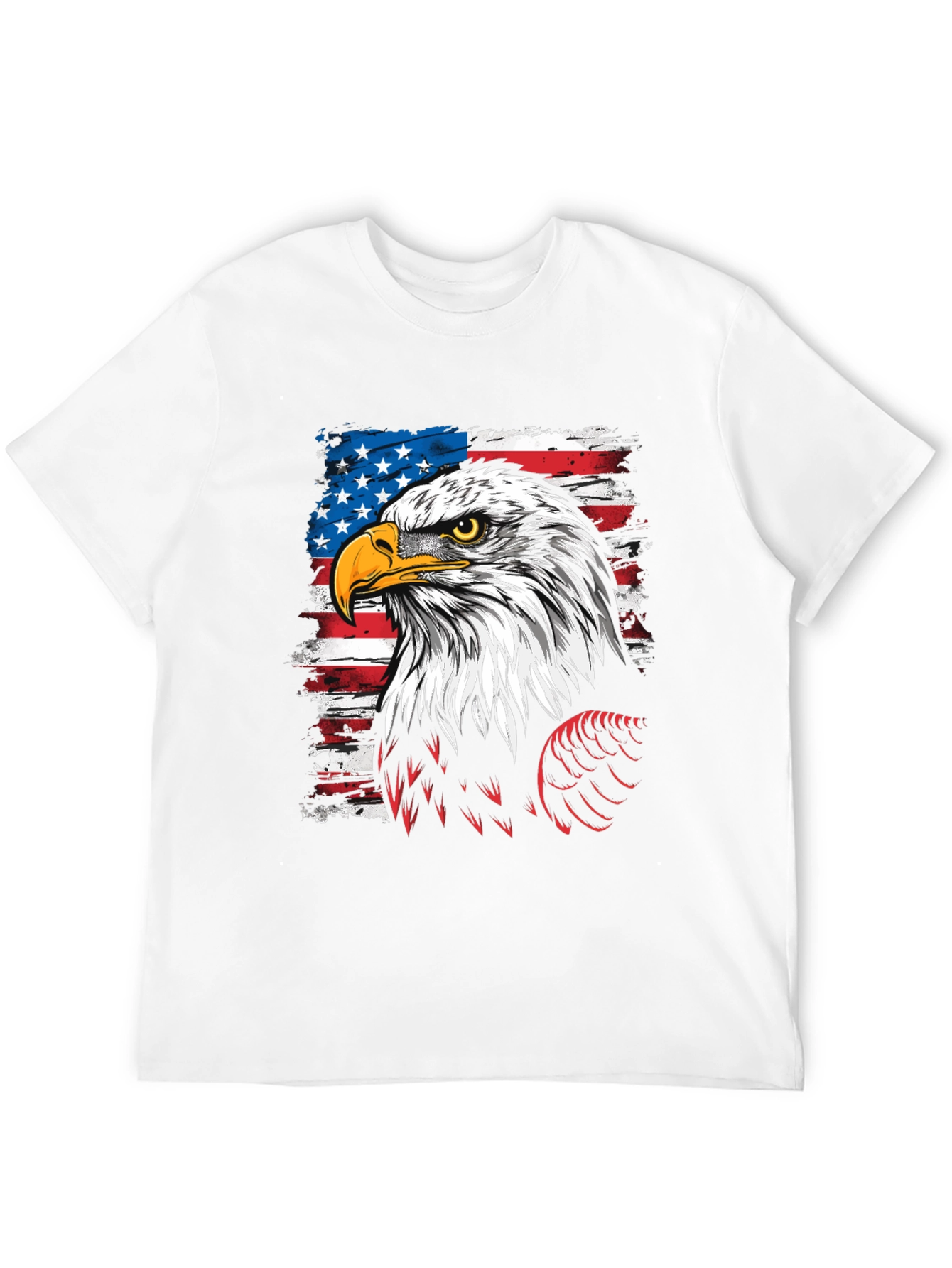 Black Patriotic Eagle USA Flag Men's T-Shirt view 12