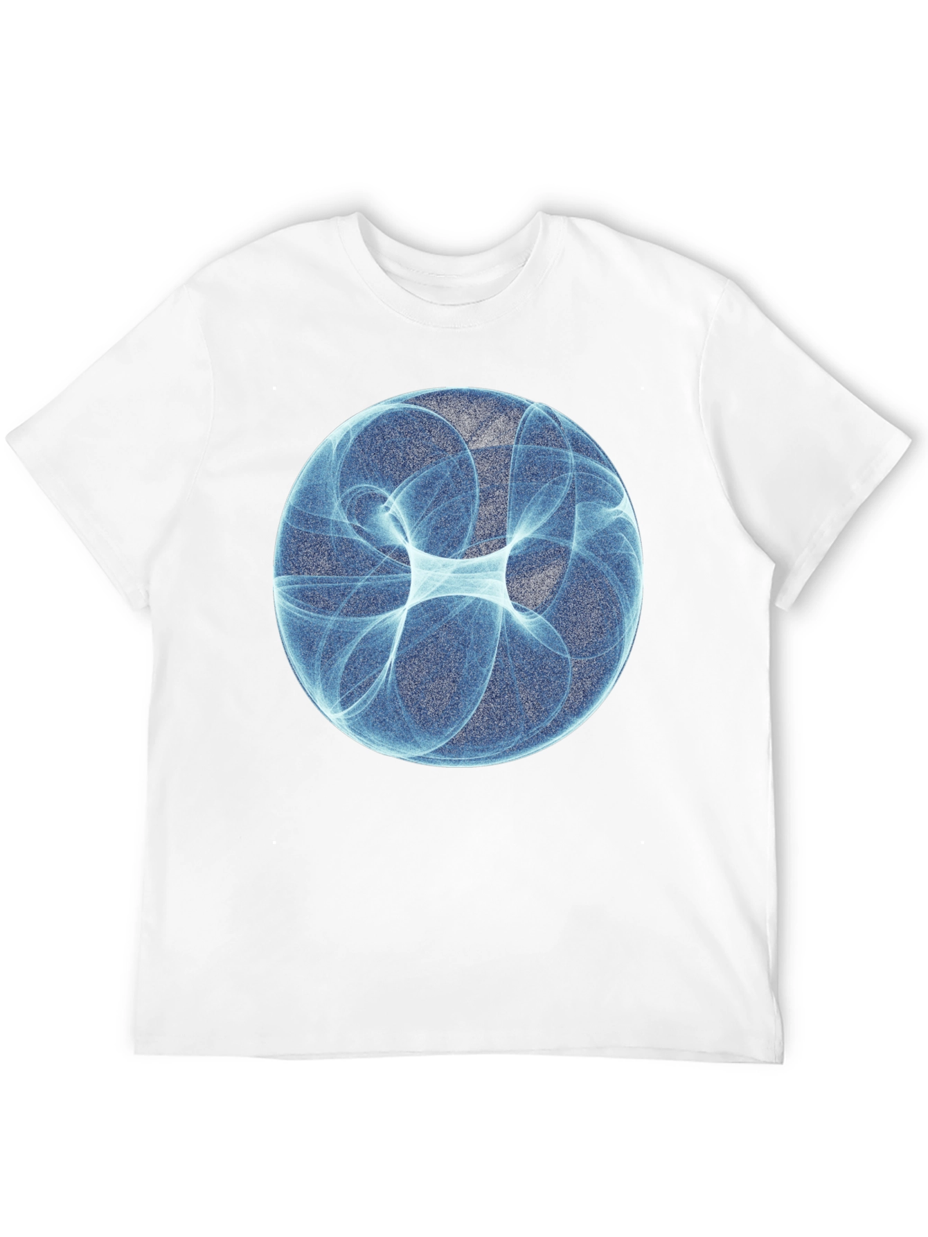 Black Abstract Blue Sphere Graphic T-Shirt - Modern Design view 12
