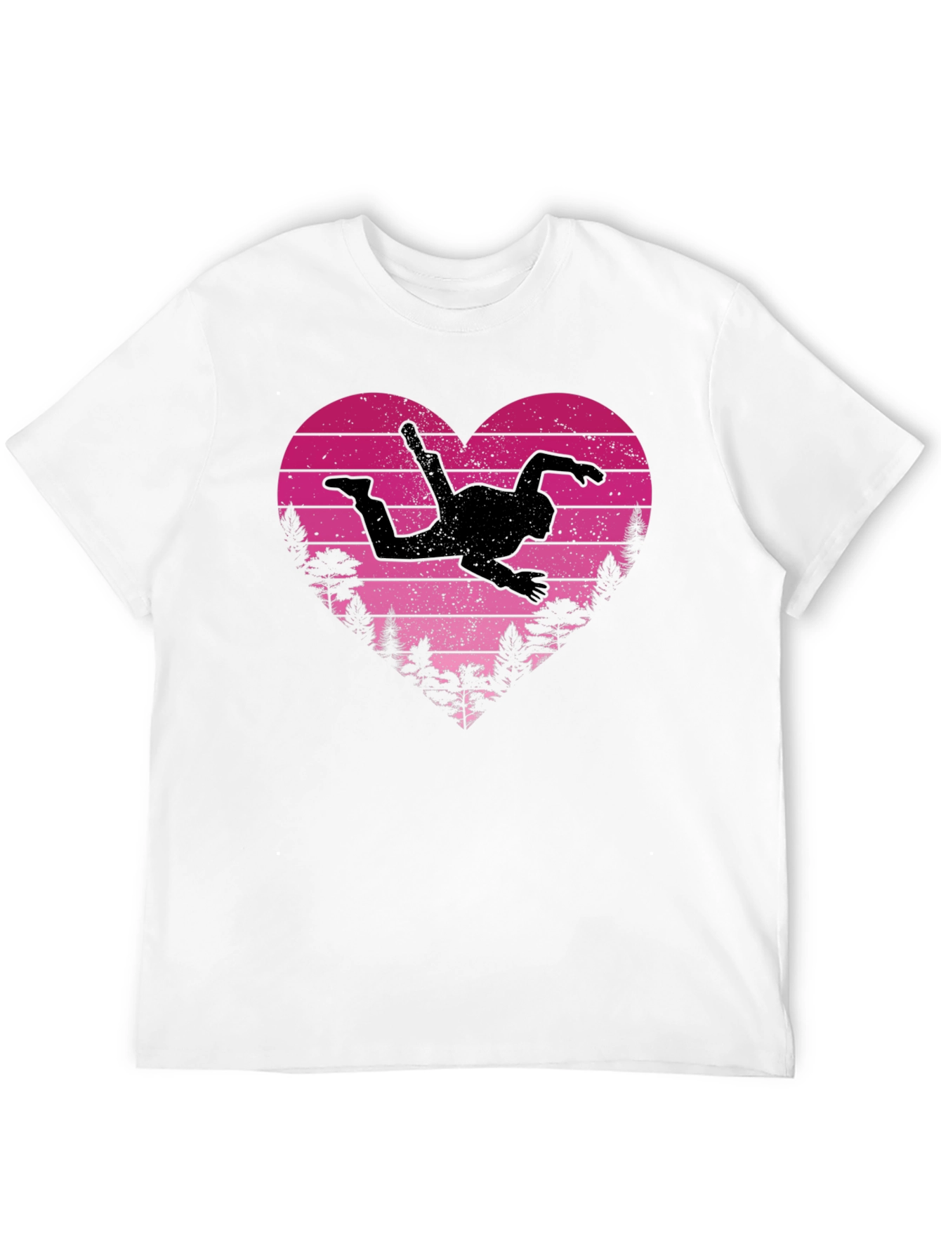 Black Skydiving Heart Graphic Tee view 12