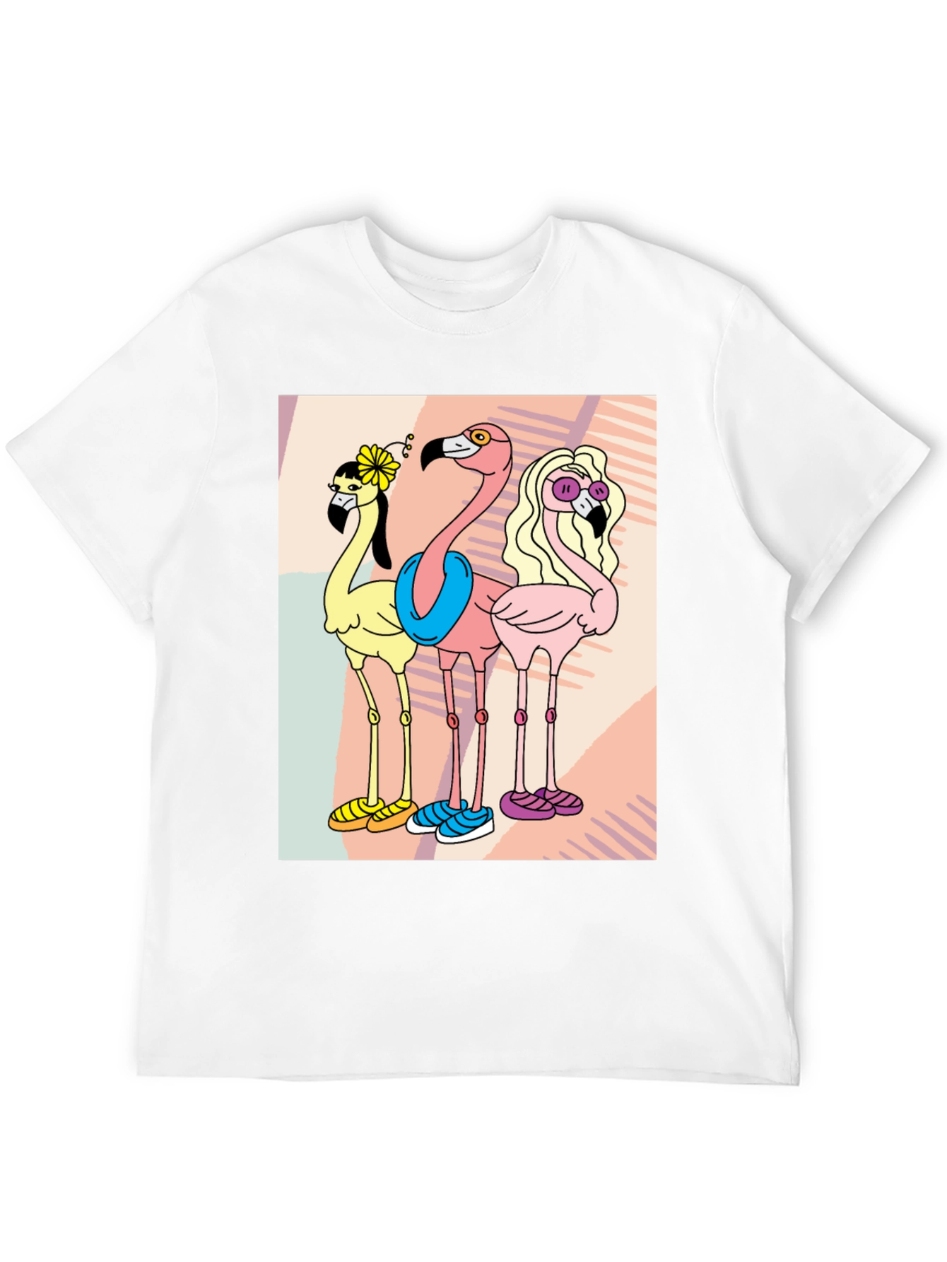 Black Funky Flamingo Tee - Quirky Cartoon T-Shirt view 12