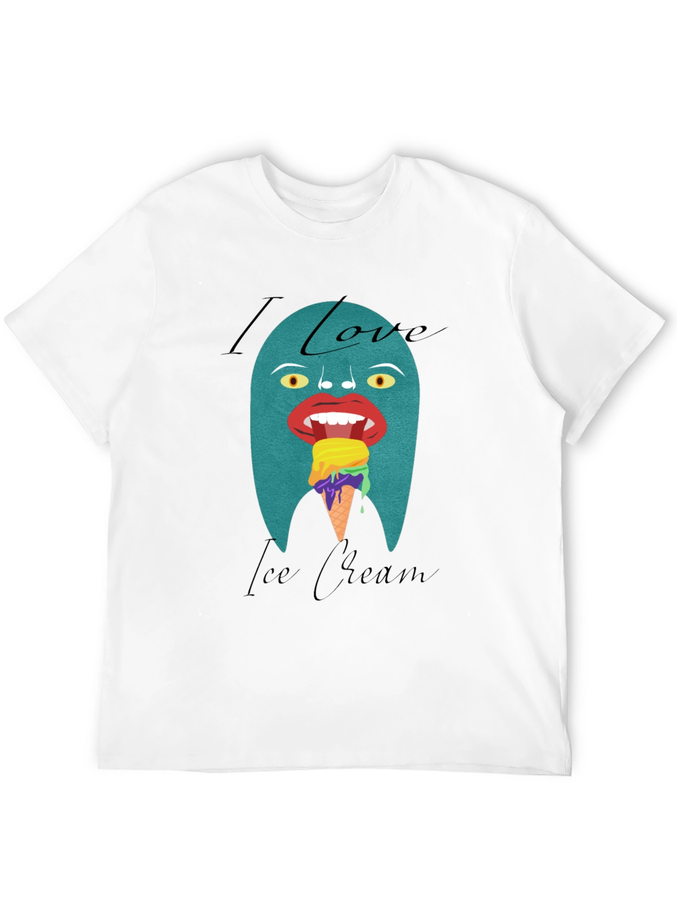 Black I Love Ice Cream Graphic T-Shirt view 12