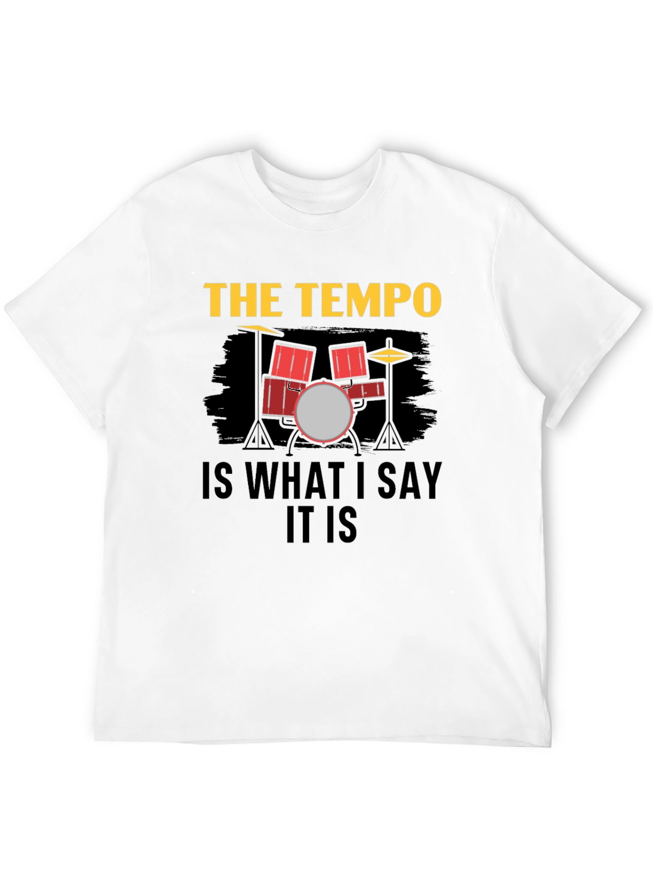 Black Drummer's Tempo Graphic Tee - Music Lover's T-Shirt view 12