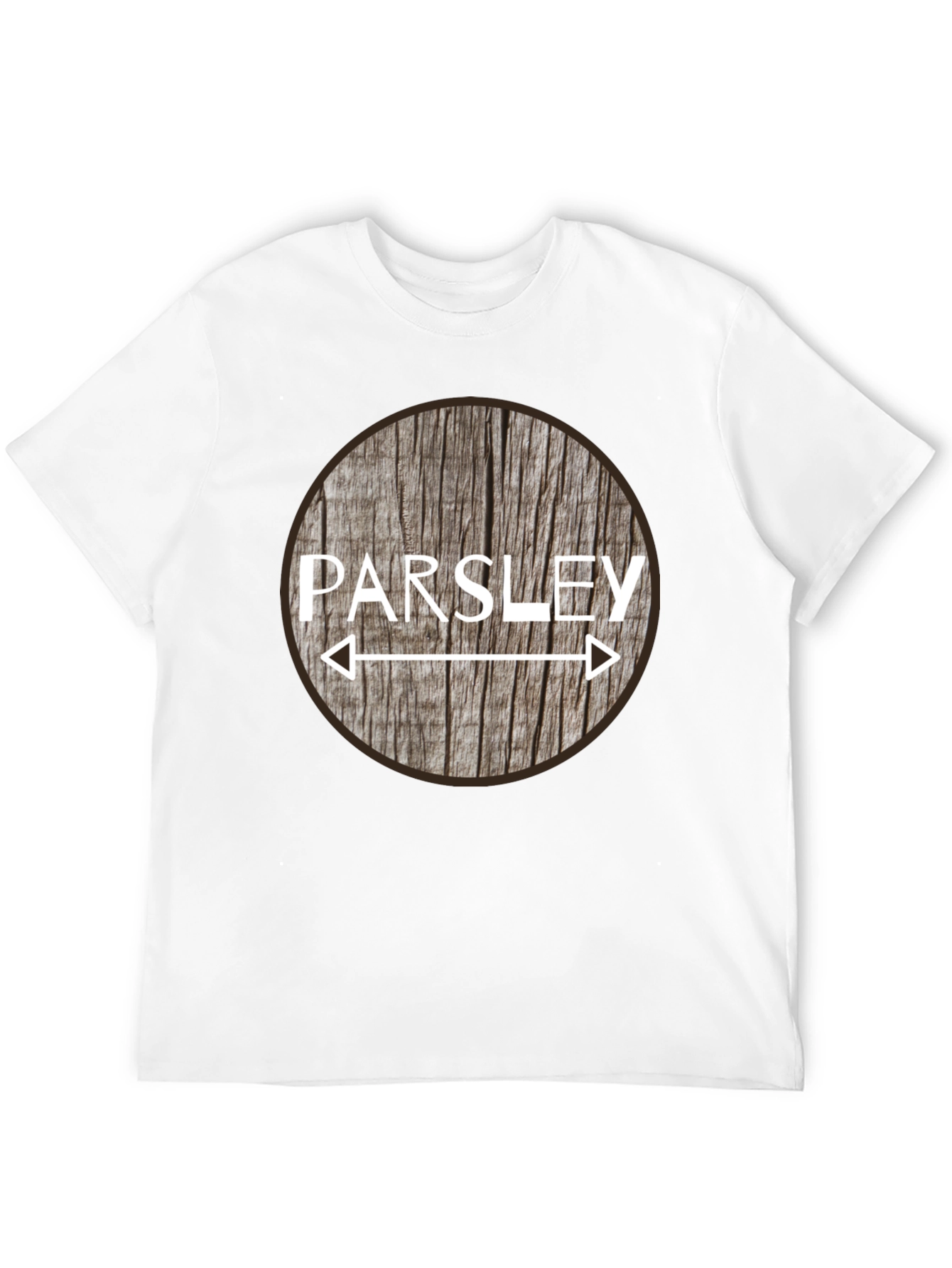 Black Parsley Direction Wood Design Men's Black T-Shirt view 12