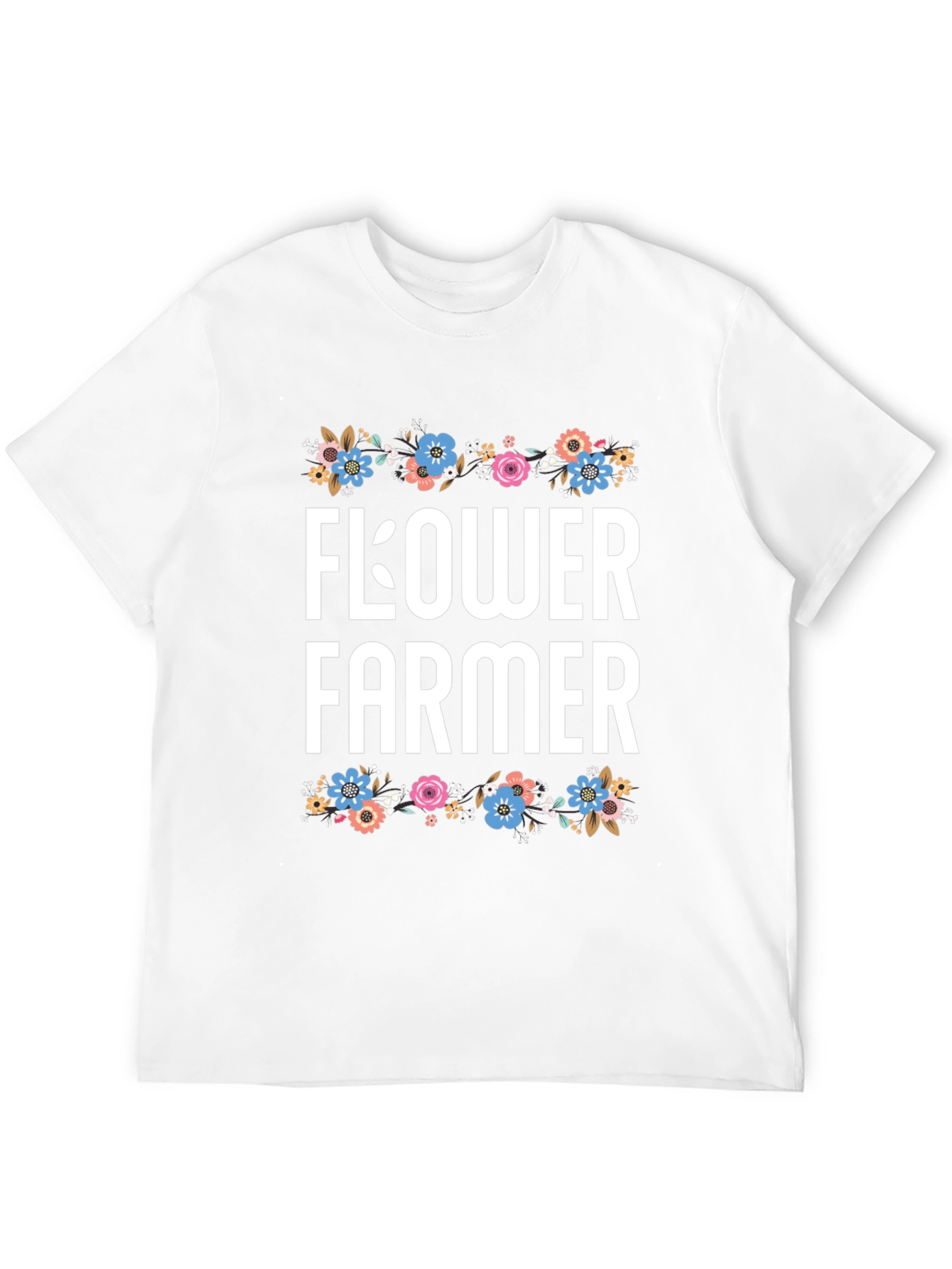 Black Flower Farmer Graphic T-Shirt - Floral Design view 12