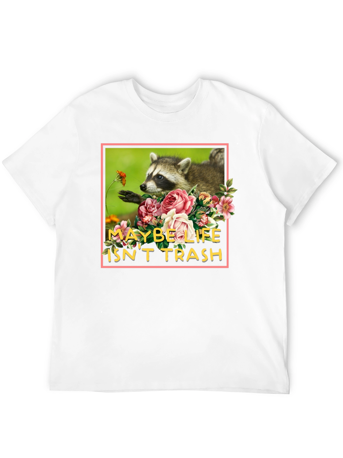 Black Maybe Life Isn't Trash Raccoon Graphic Tee view 12