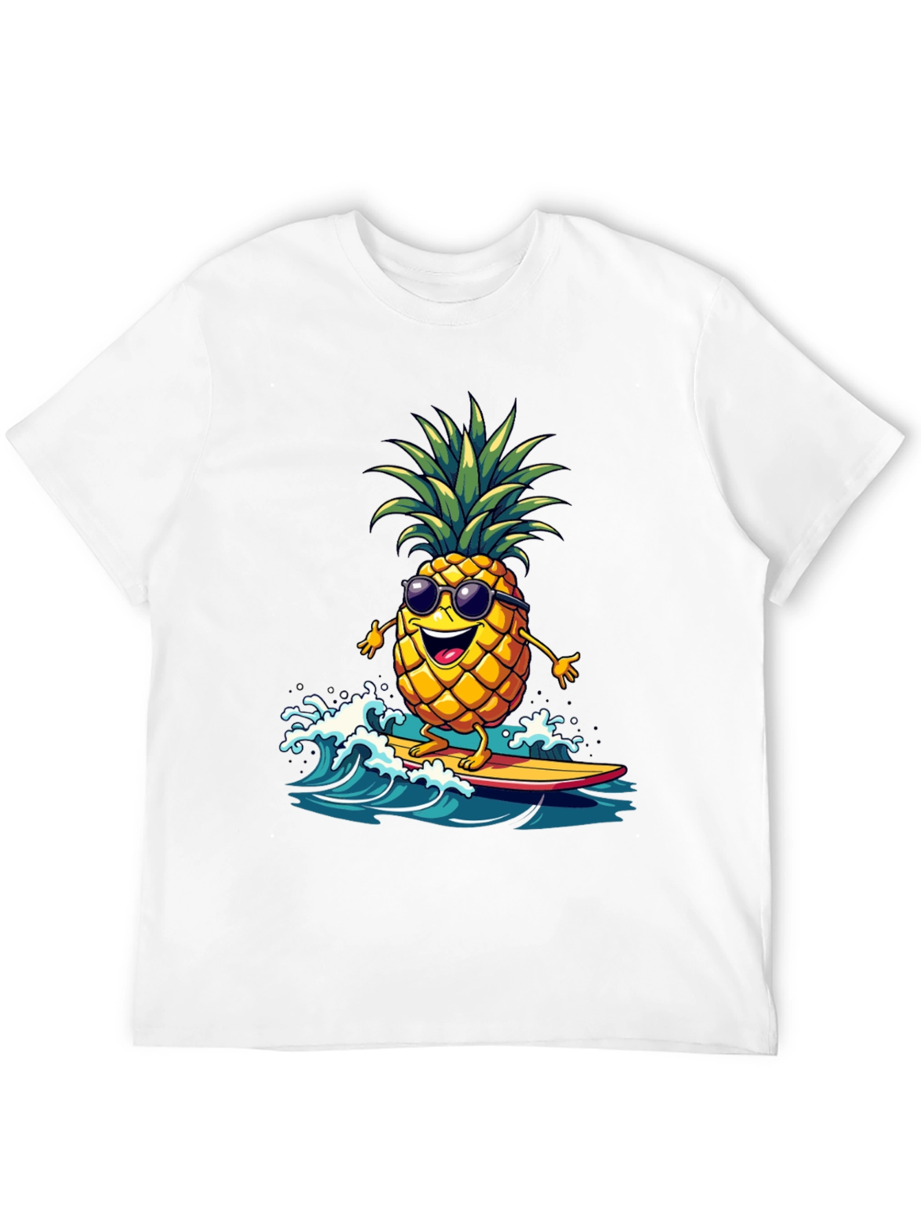 Black Surfing Pineapple T-Shirt - Tropical Fun! view 12