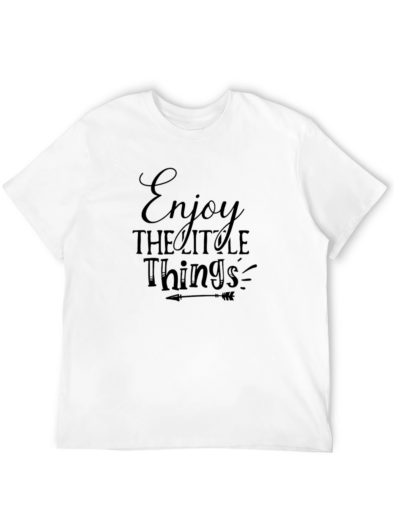 Black Enjoy the Little Things Black Graphic Tee view 12