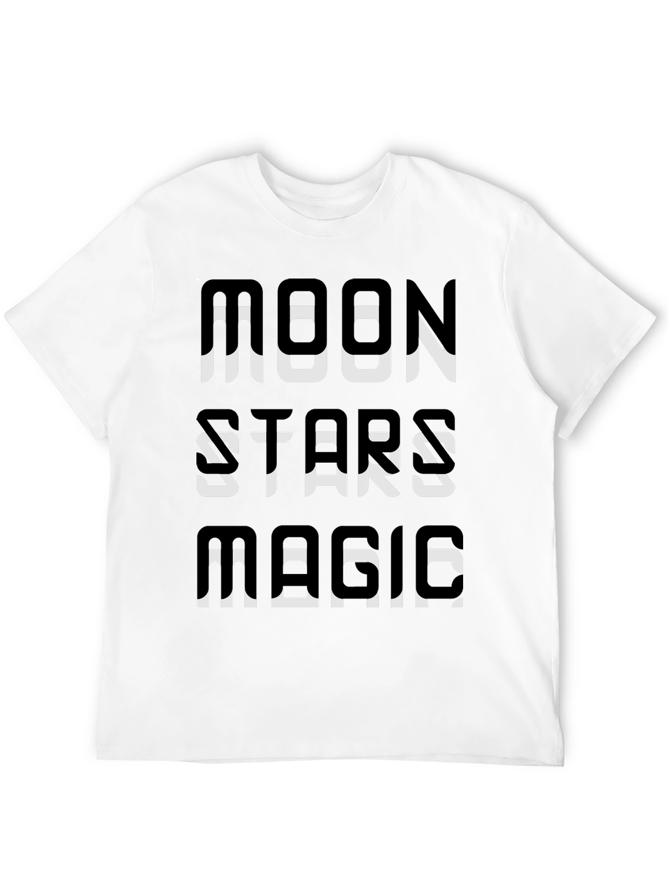 Black Moon Stars Magic Graphic Tee - Black Cotton T-Shirt view 12