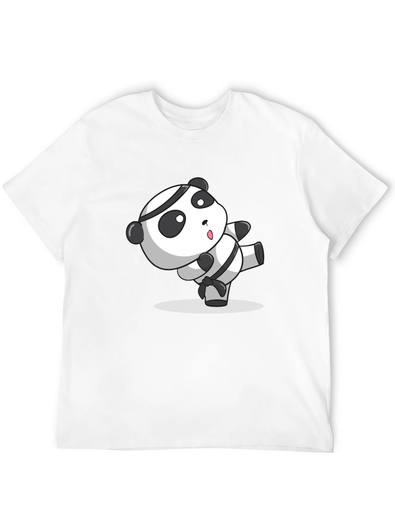 Black Martial Arts Panda T-Shirt - Black Cotton Tee view 12