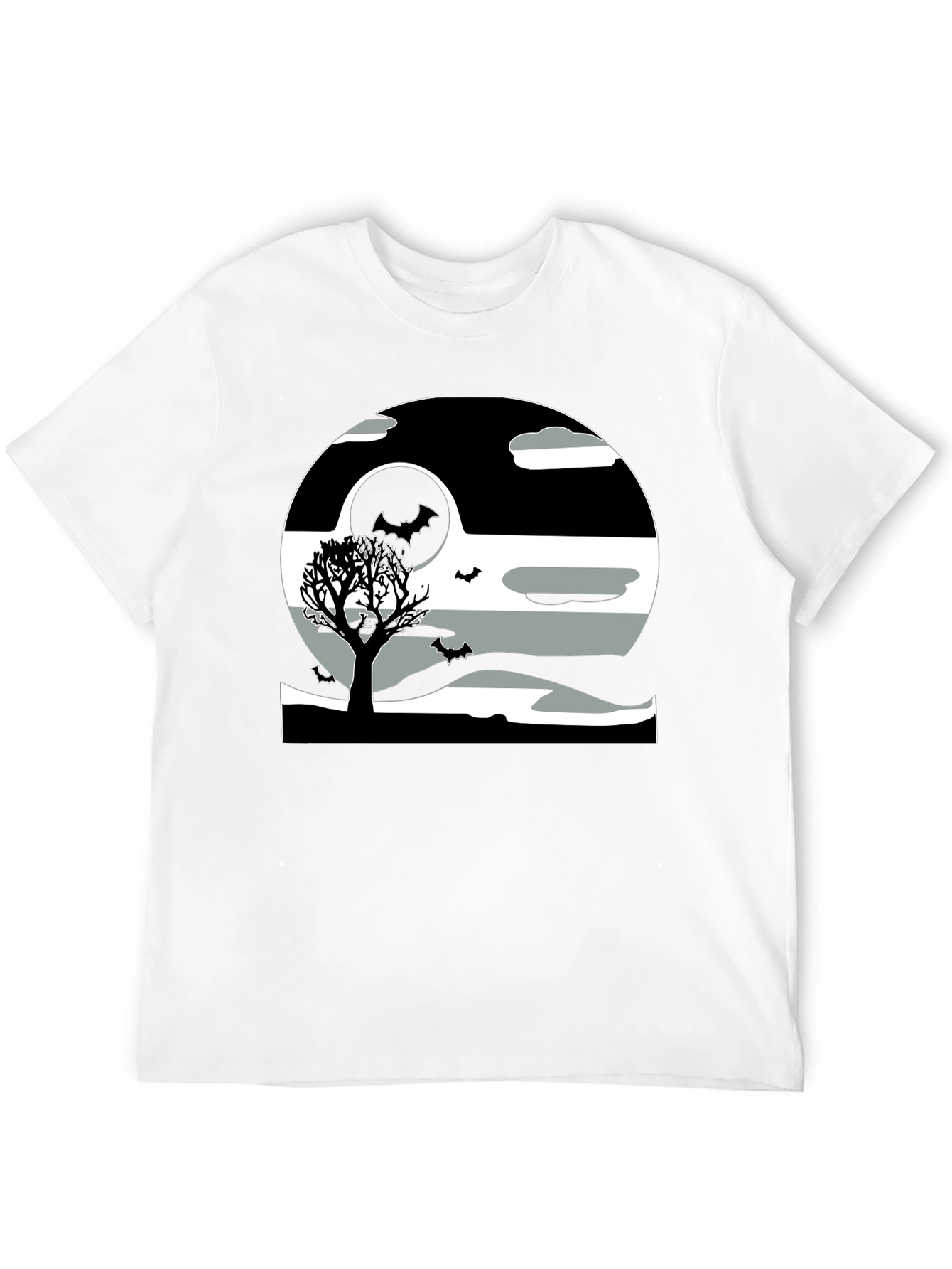 Black Halloween Scene Graphic Tee - Black view 12