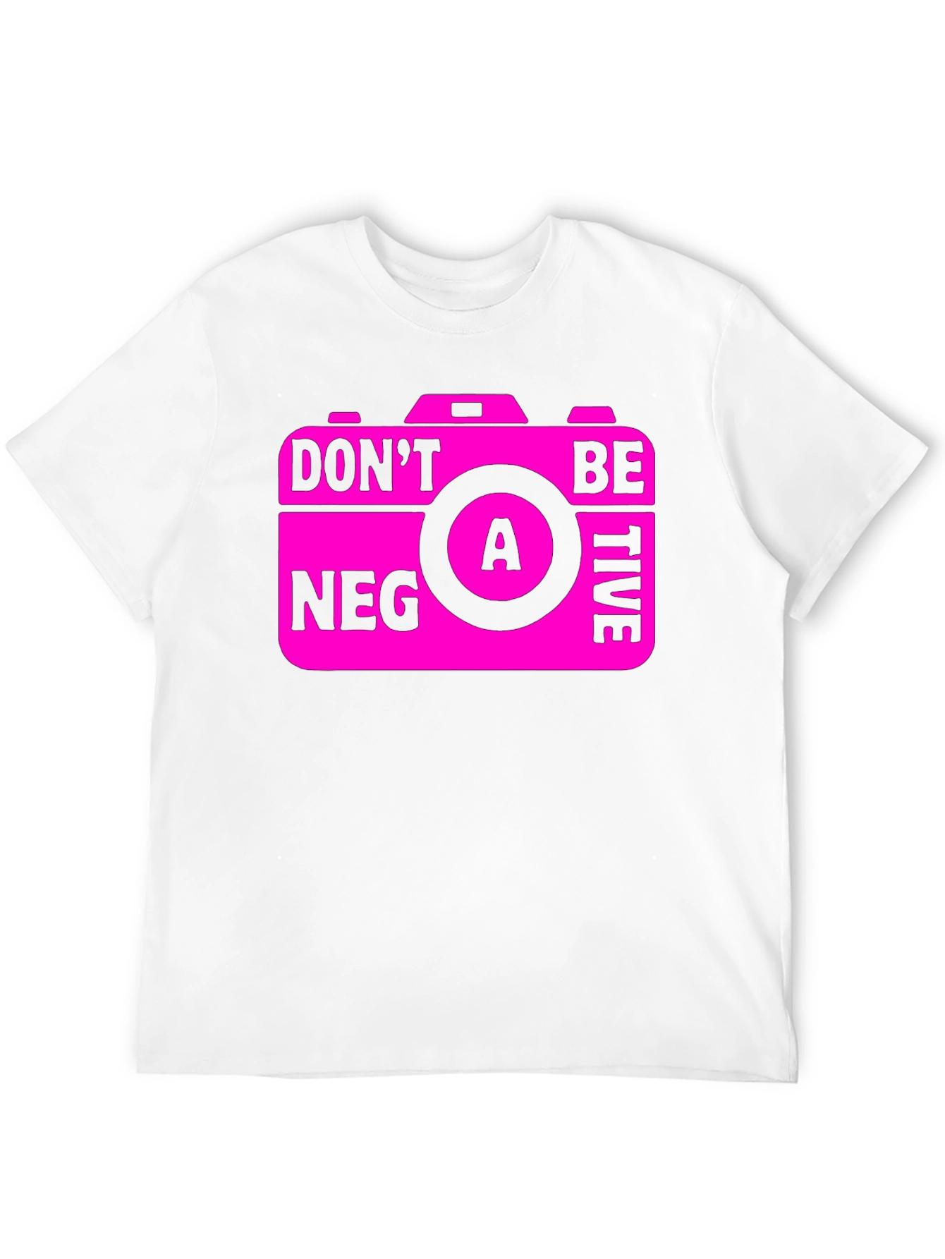 Black Funny Camera Graphic T-Shirt - Don't Be A Negative! view 12