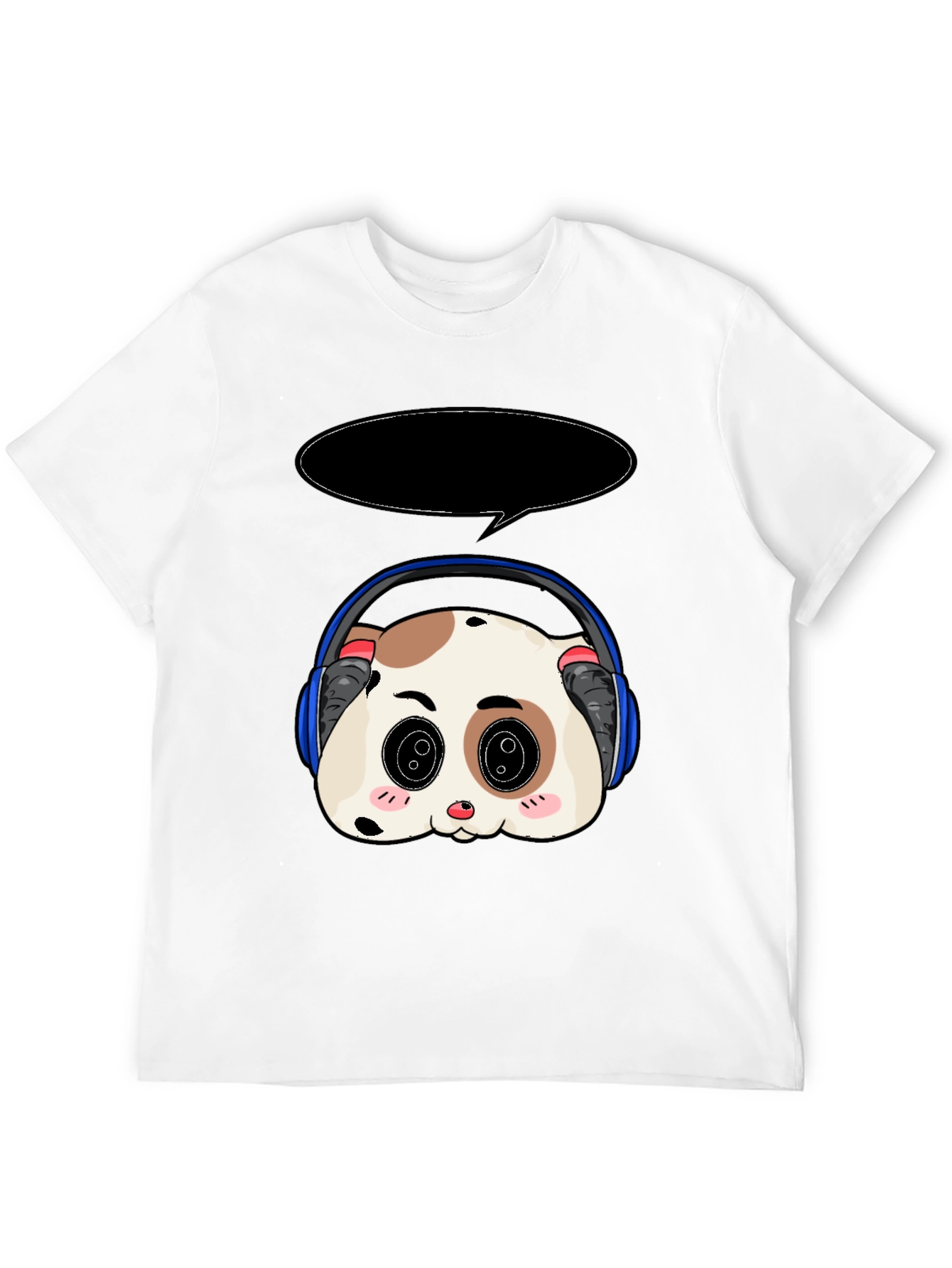 Black Cute Panda Headphone T-Shirt view 12