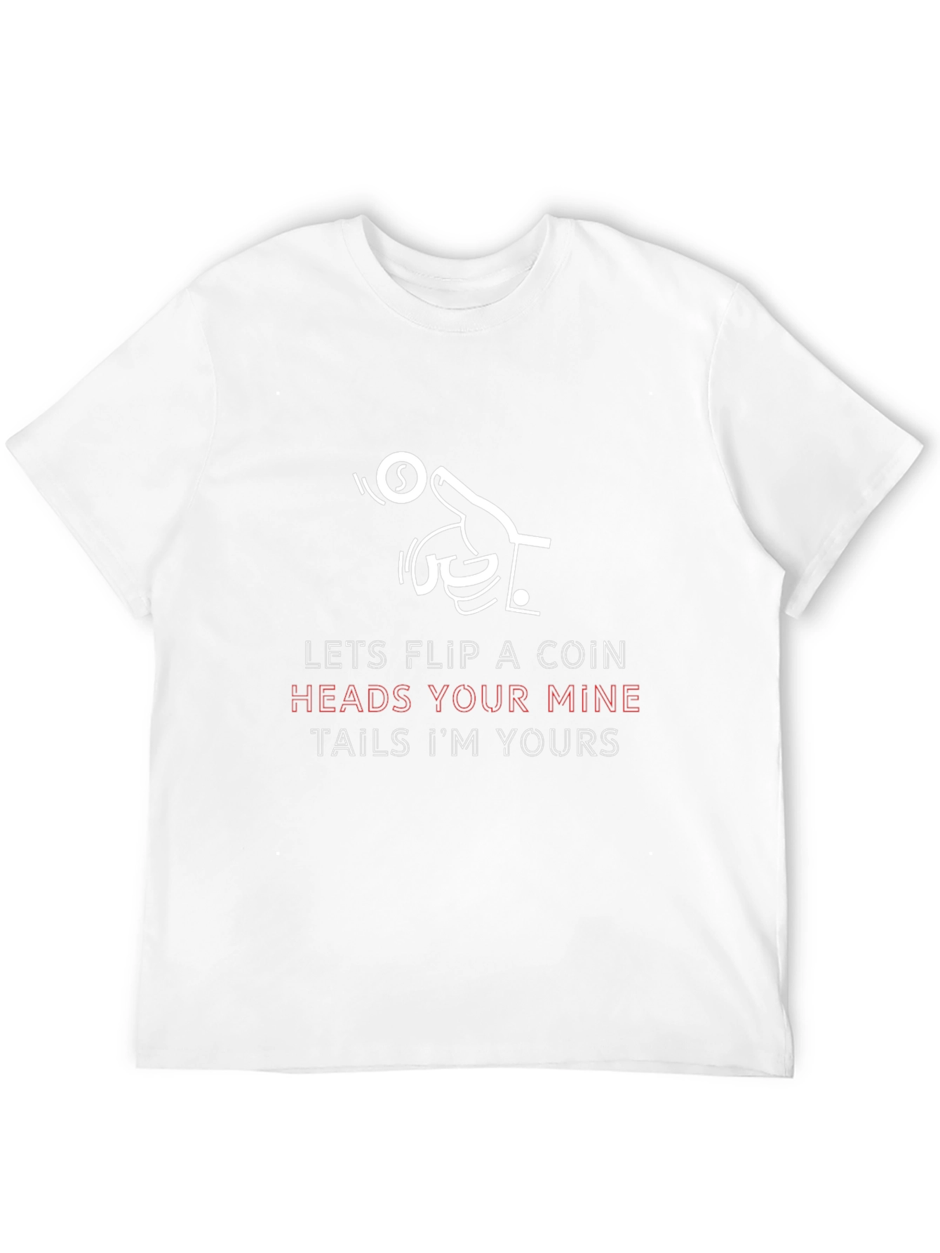 Black Coin Flip Graphic T-Shirt - Heads Your Mine, Tails I'm Yours view 12