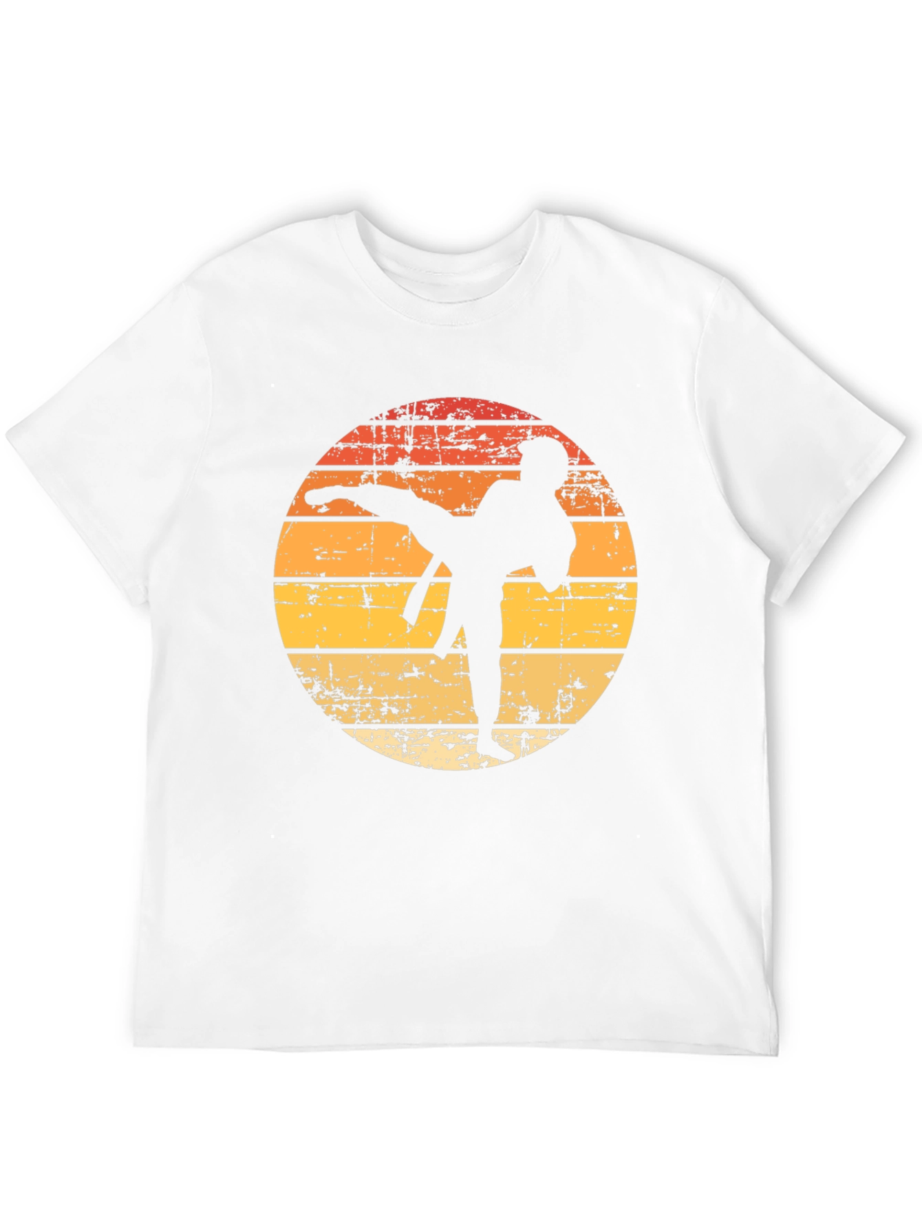 Black Karate Sunset T-Shirt - Retro Martial Arts Tee view 12