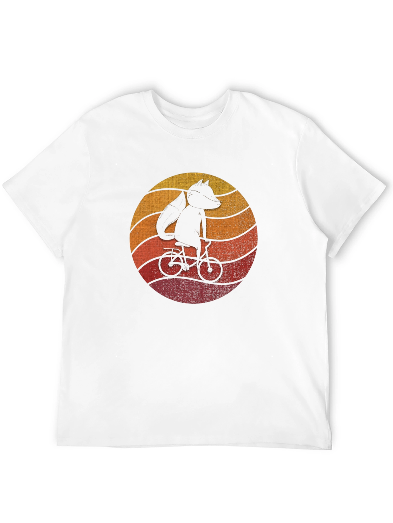 Black Fox on Bike Graphic Tee - Retro Style Black T-Shirt view 12