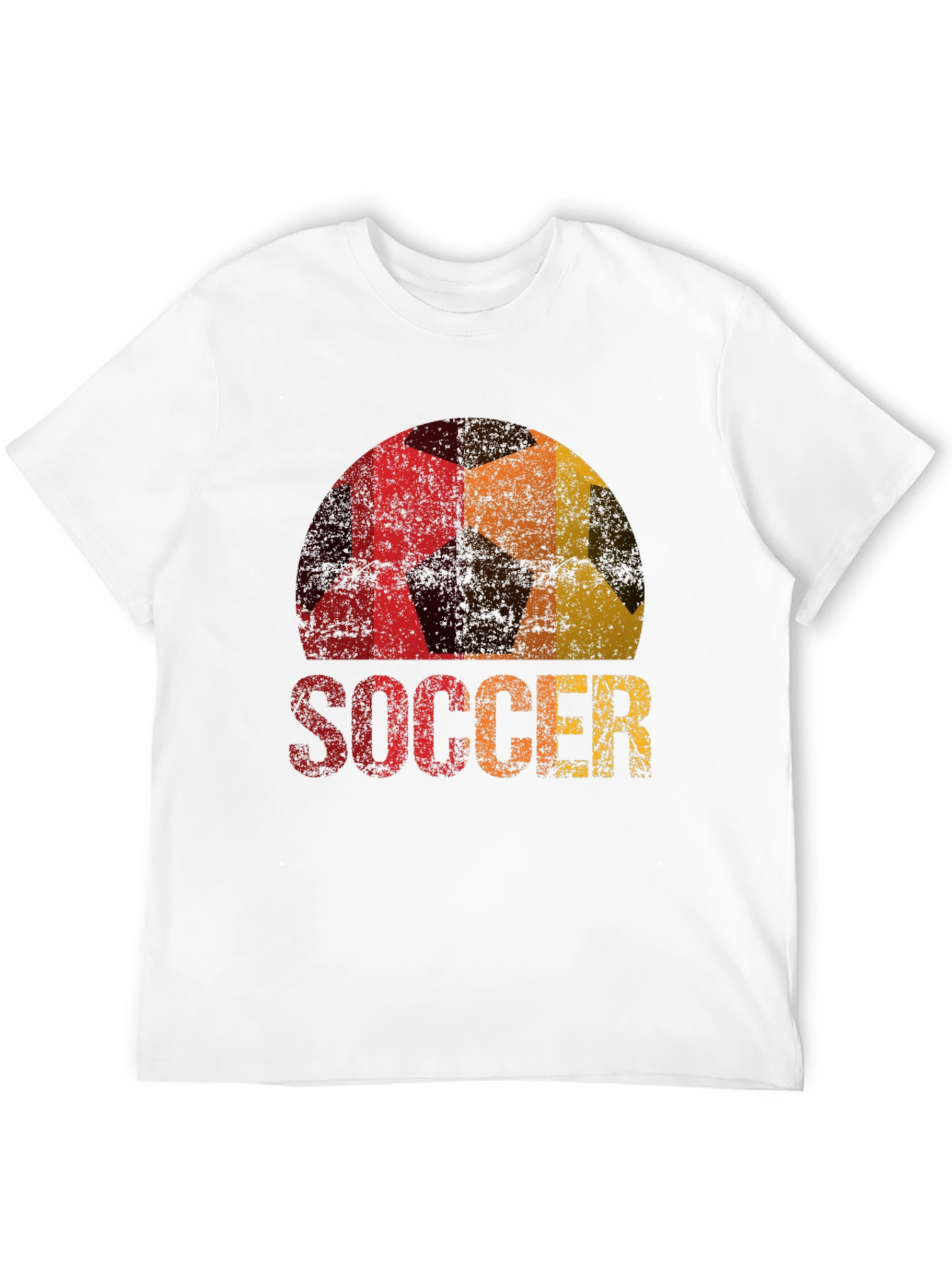 Black Vintage Soccer Ball Graphic Tee - Black T-Shirt view 12