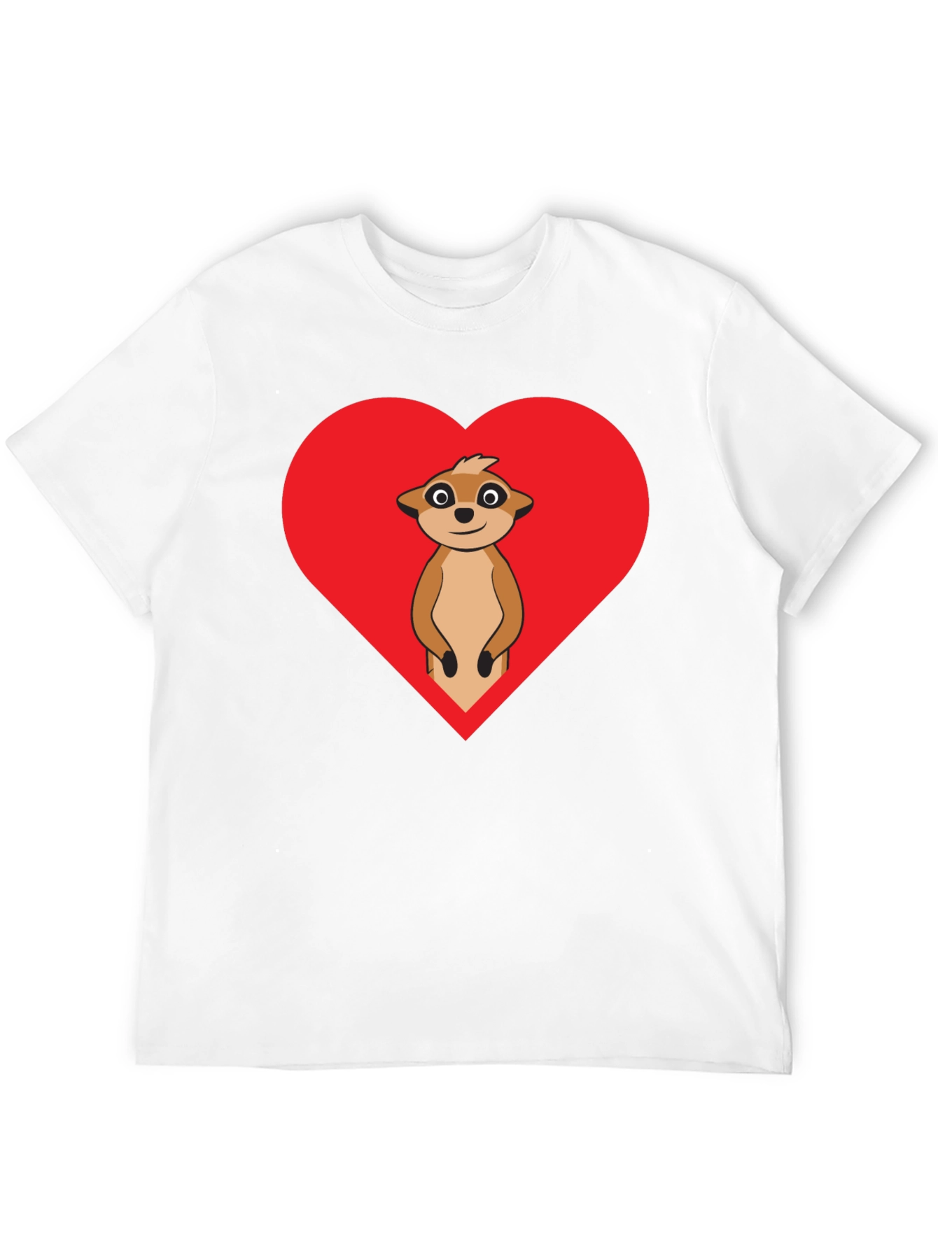 Black Meerkat Heart Graphic Tee - Black Cotton view 12