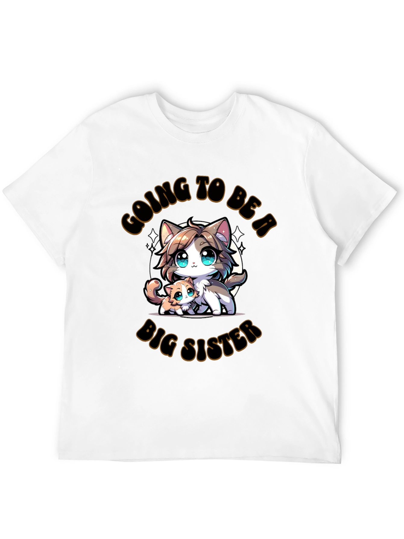 Black Big Sister Cat T-Shirt view 12