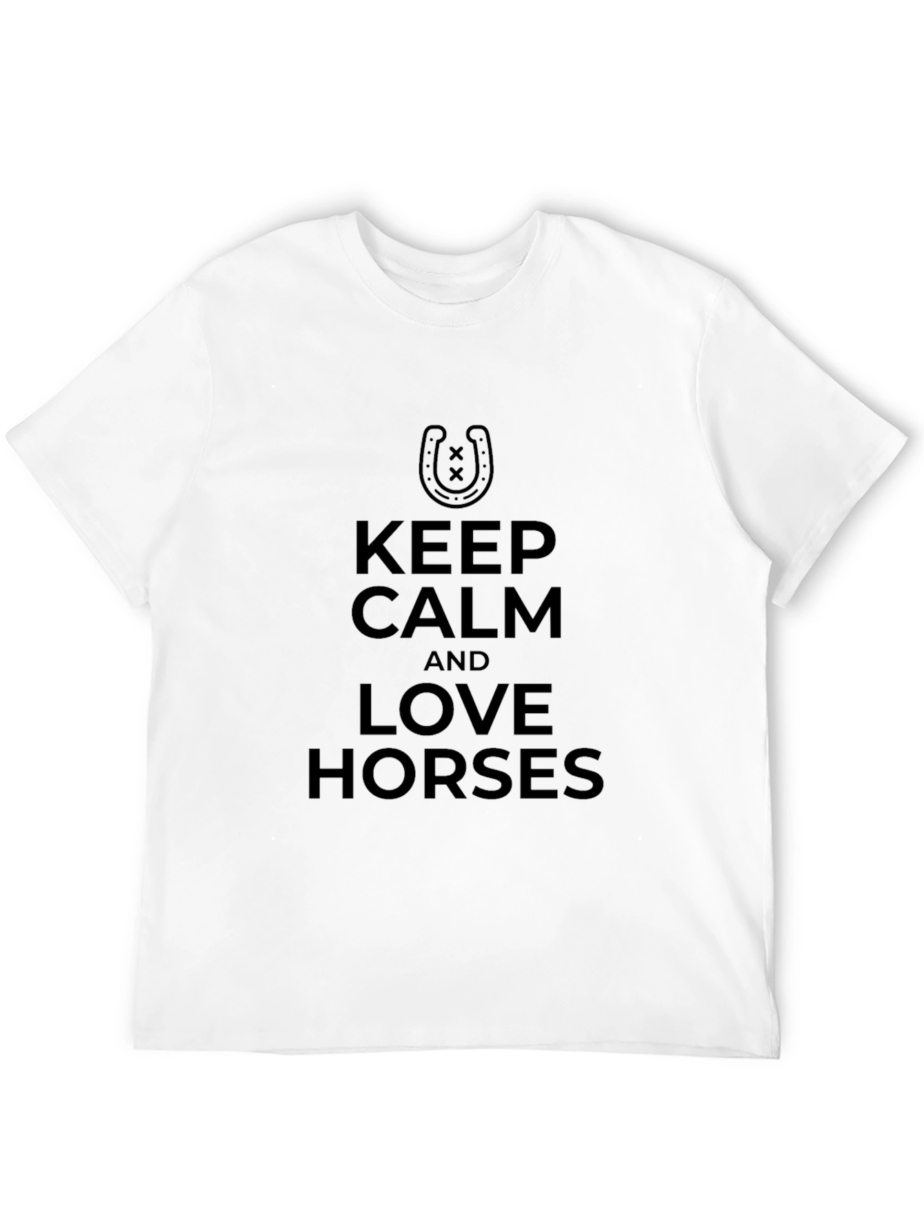 Black Keep Calm Love Horses Black T-Shirt view 12