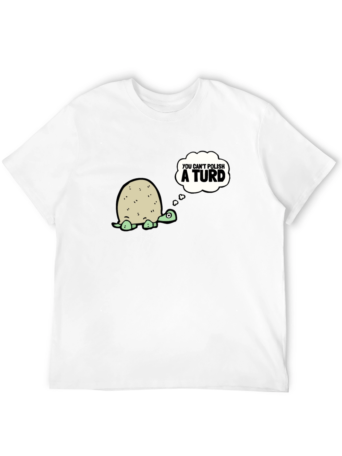 Black Humorous Turtle Graphic Tee - You Can't Polish a Turd view 12