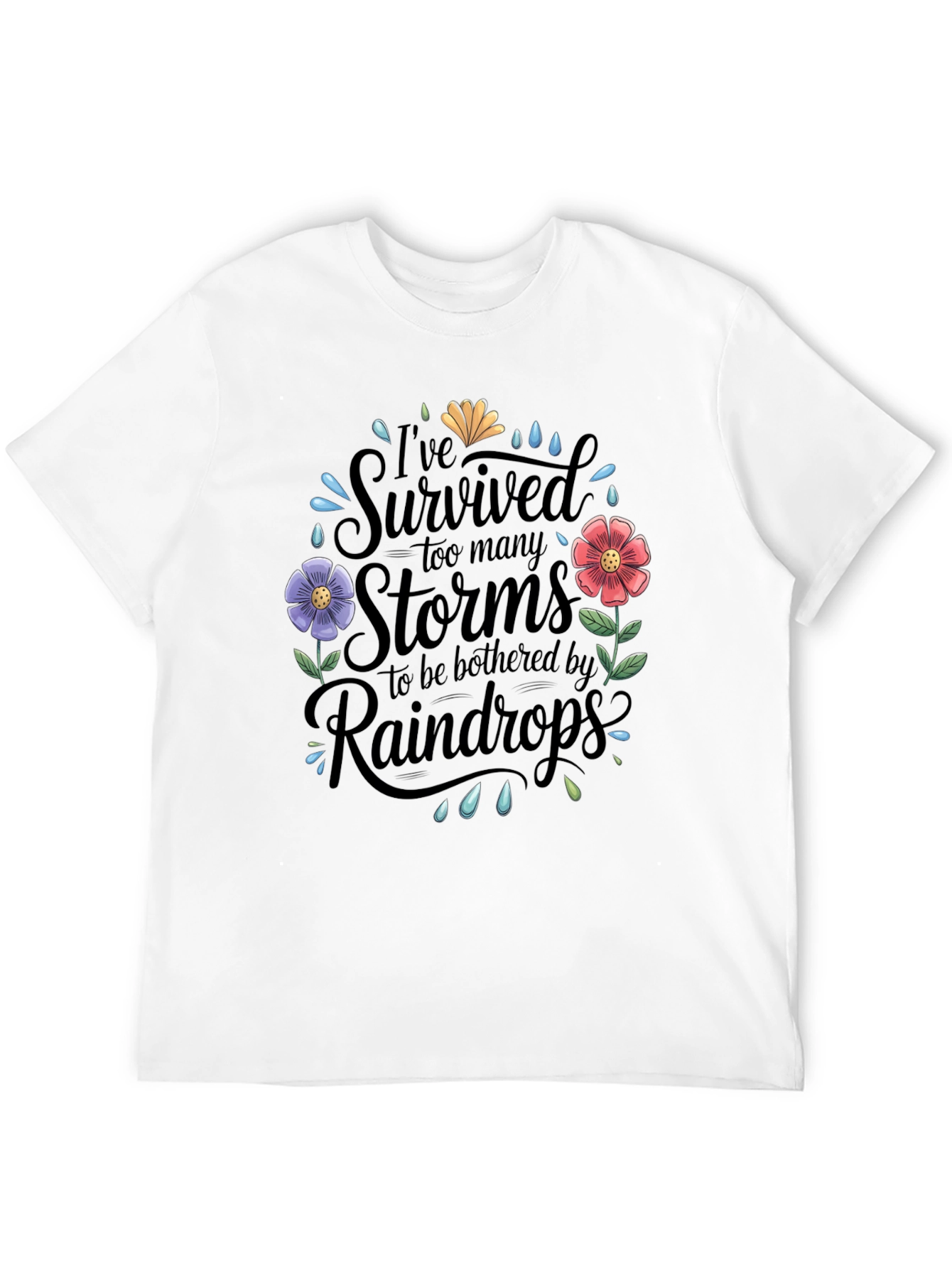 Black Survived Storms Graphic T-Shirt - Unisex Cotton Tee view 12