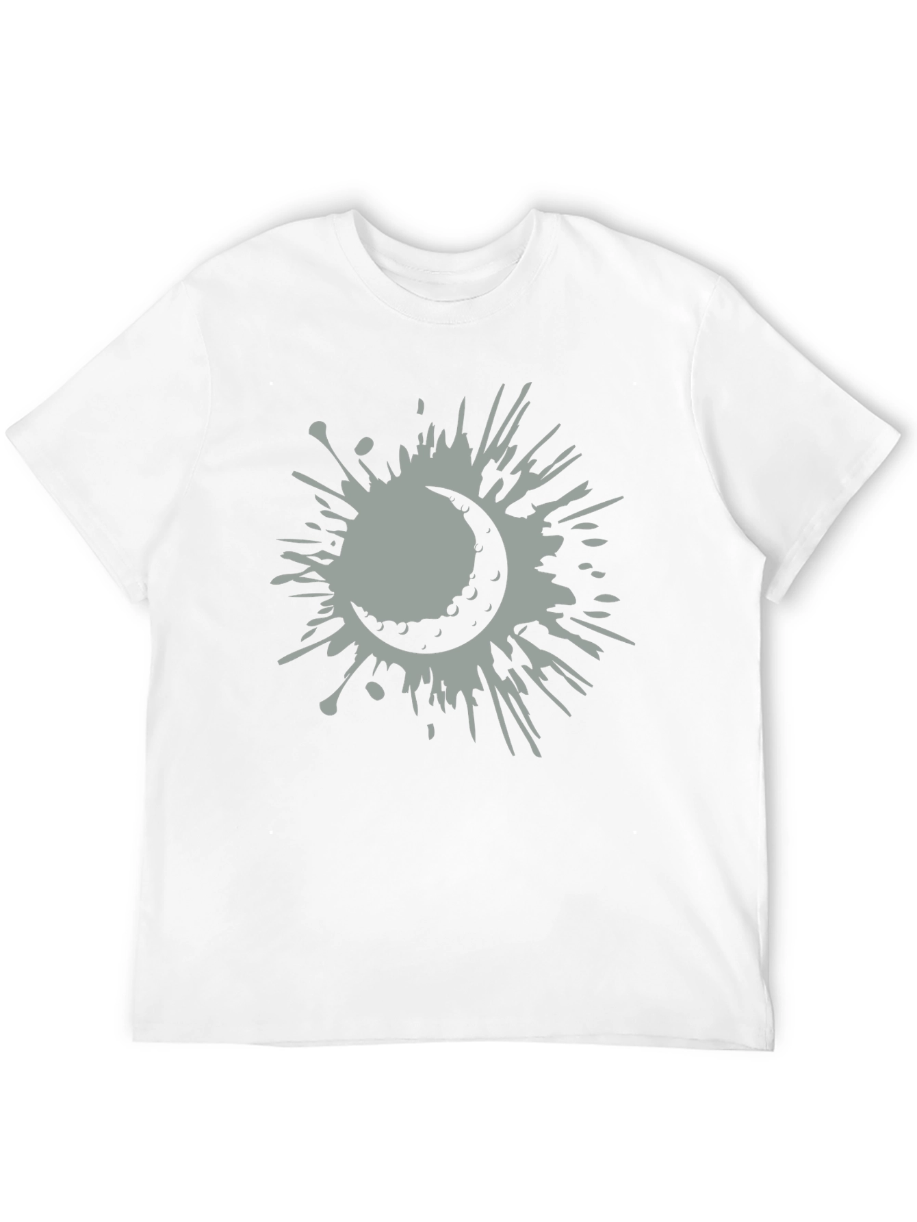 Black Crescent Moon Splatter Tee - Stylish Graphic T-Shirt view 12