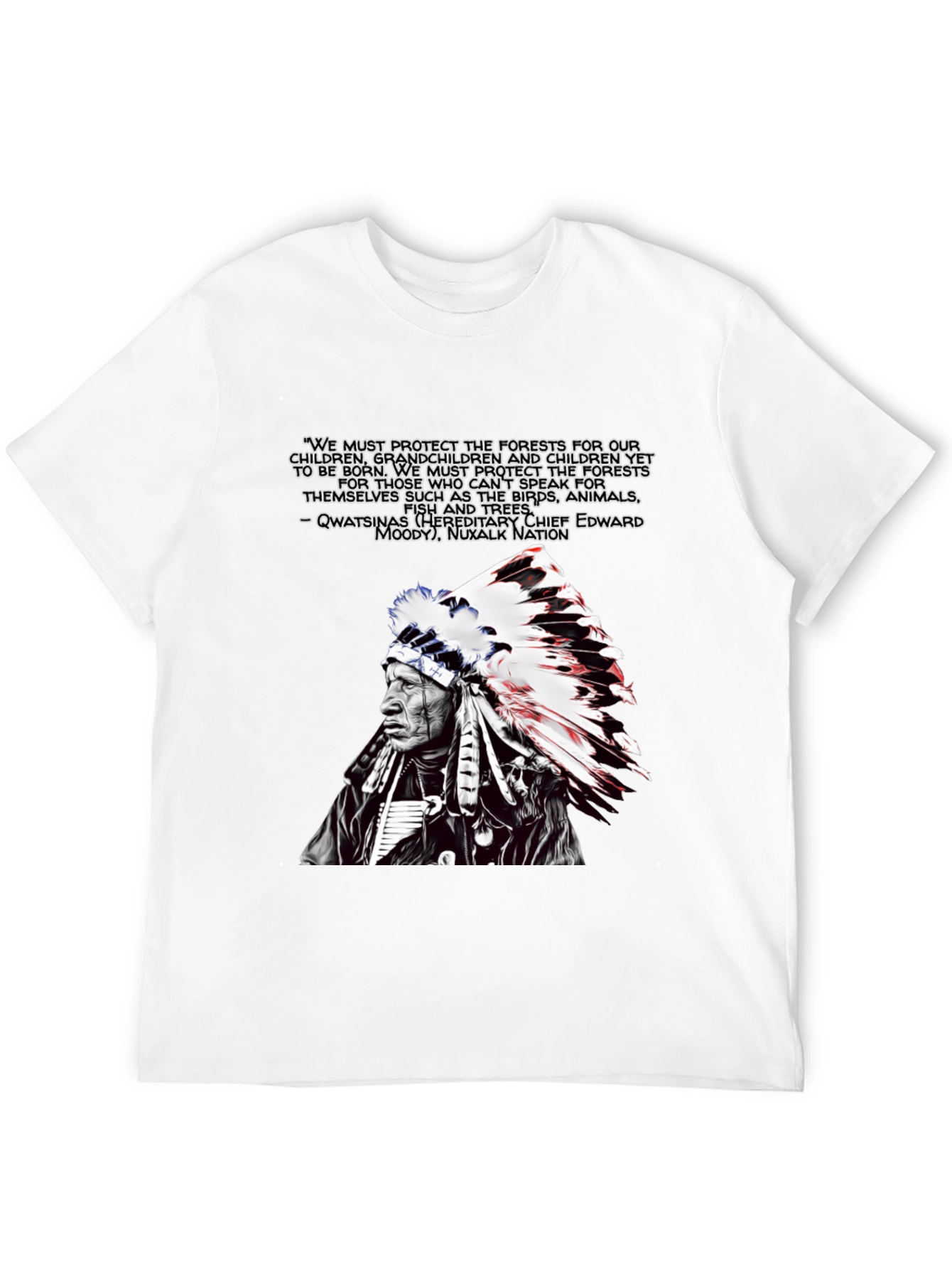 Black Native American Chief Graphic T-Shirt view 12