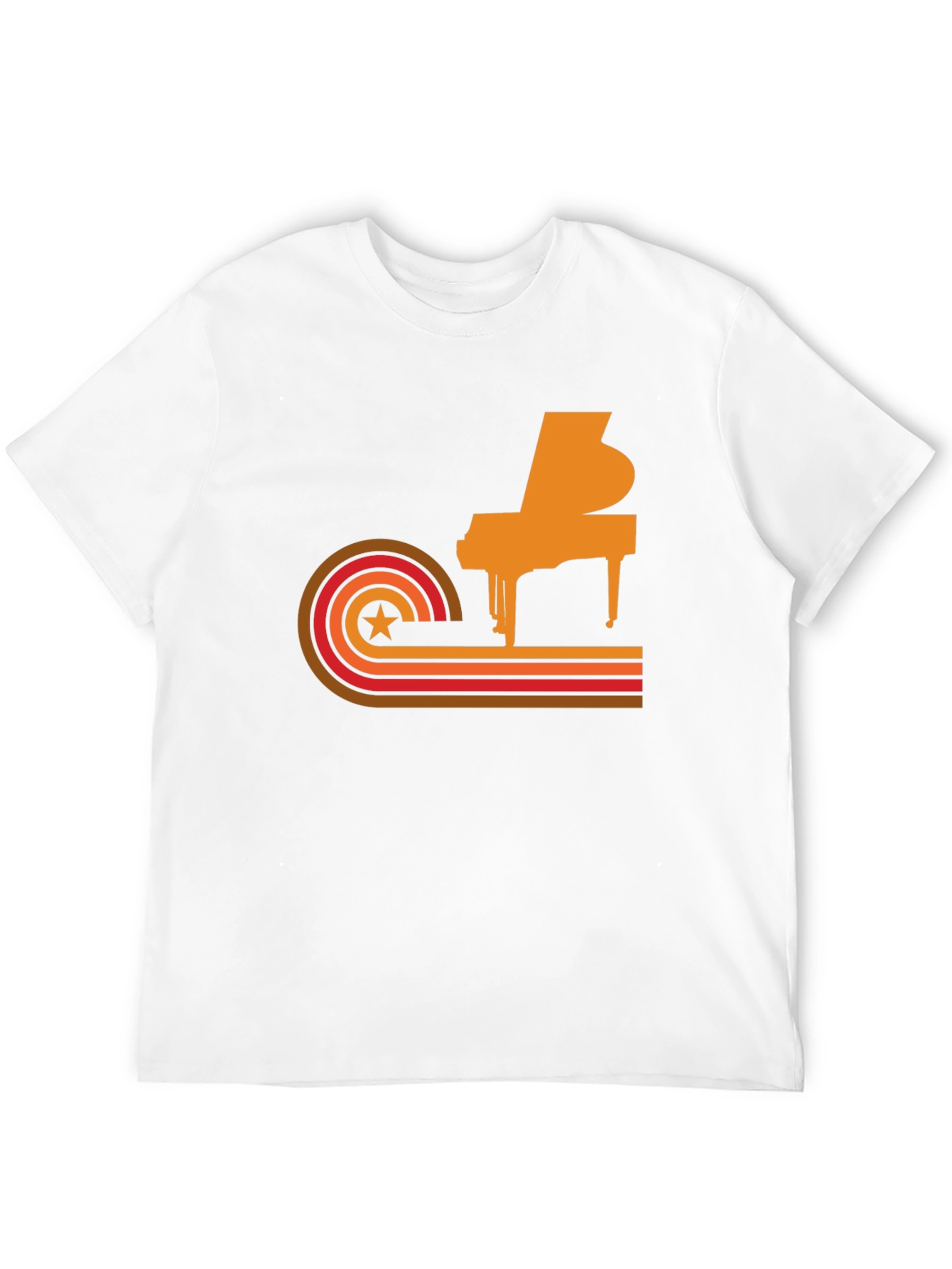 Black Retro Piano Graphic Tee - Cool Music Lover T-Shirt view 12